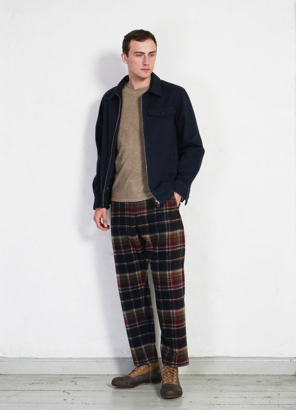 HANSEN GARMENTS - TYGE | Wide Cut Cropped Trousers | Multi Colour Check - HANSEN Garments