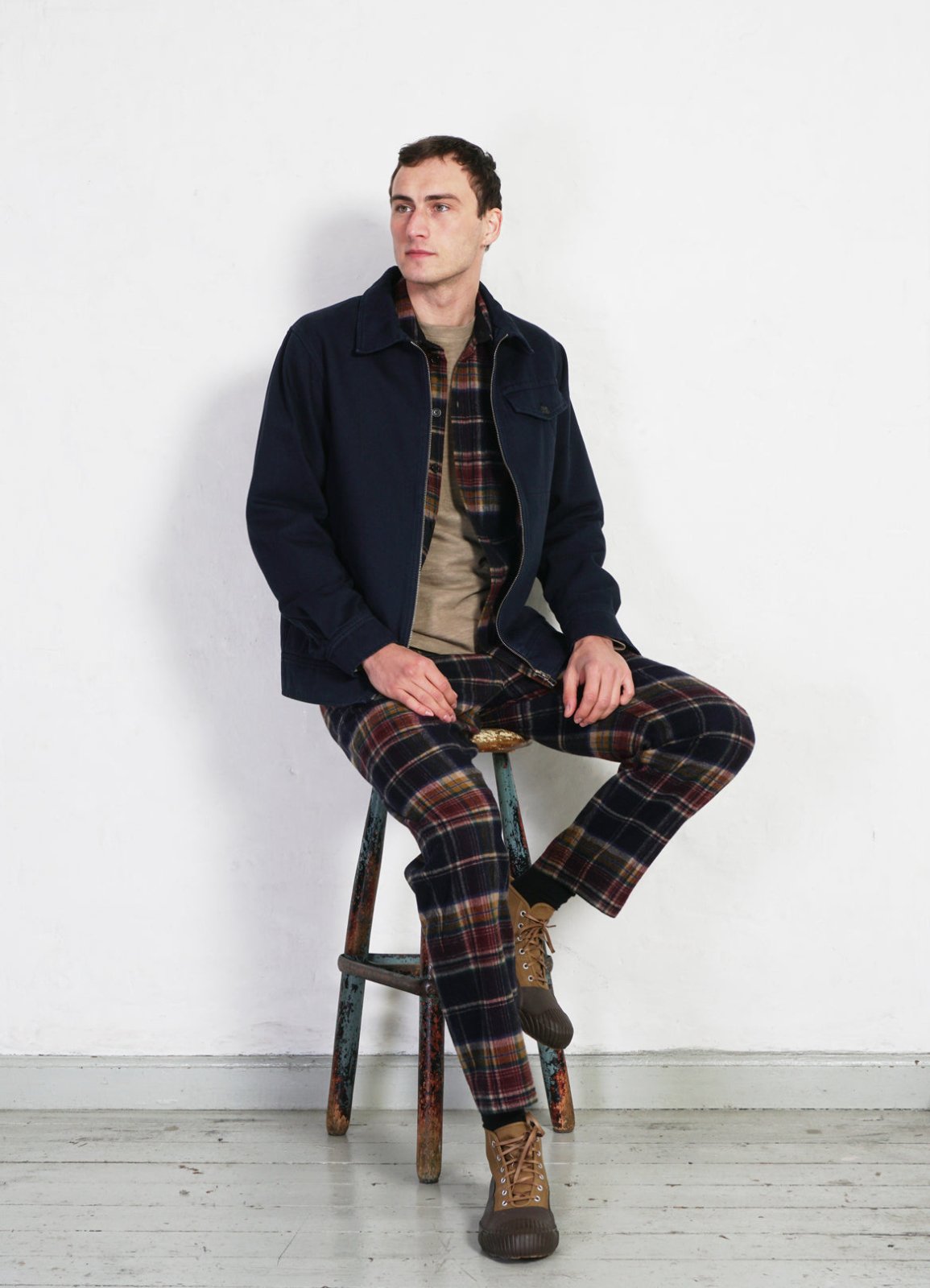 HANSEN GARMENTS - TYGE | Wide Cut Cropped Trousers | Multi Colour Check - HANSEN Garments
