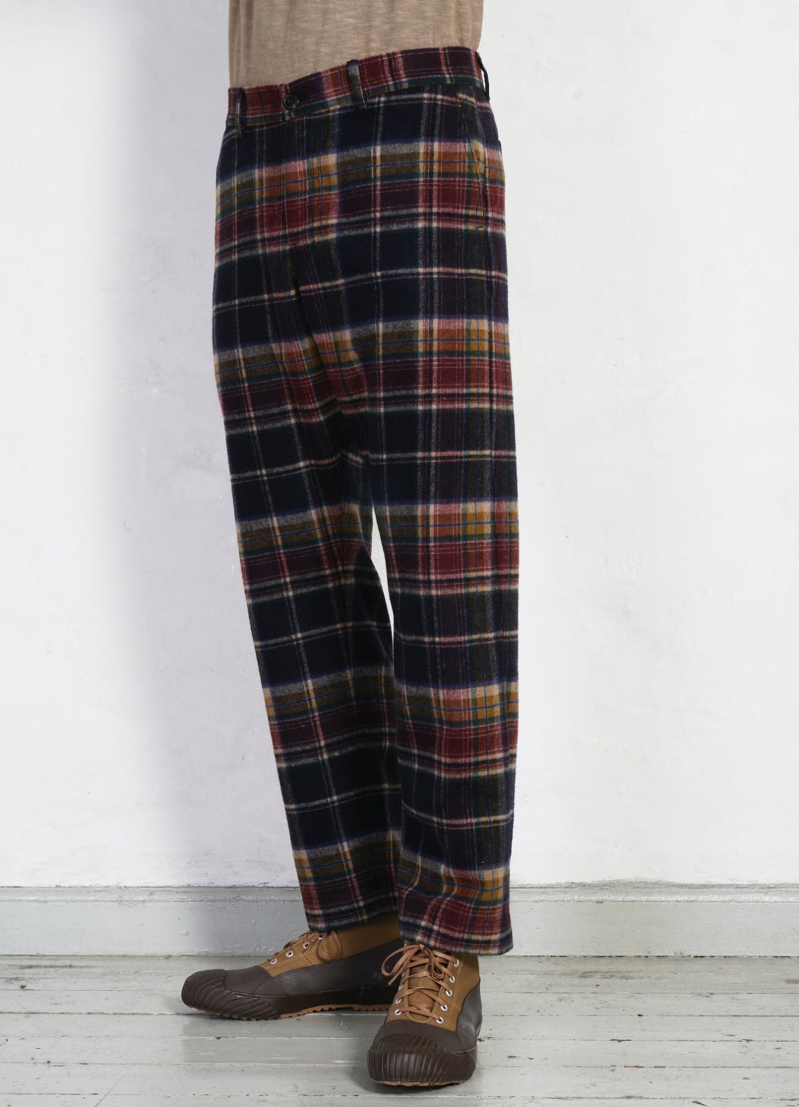 HANSEN GARMENTS - TYGE | Wide Cut Cropped Trousers | Multi Colour Check - HANSEN Garments