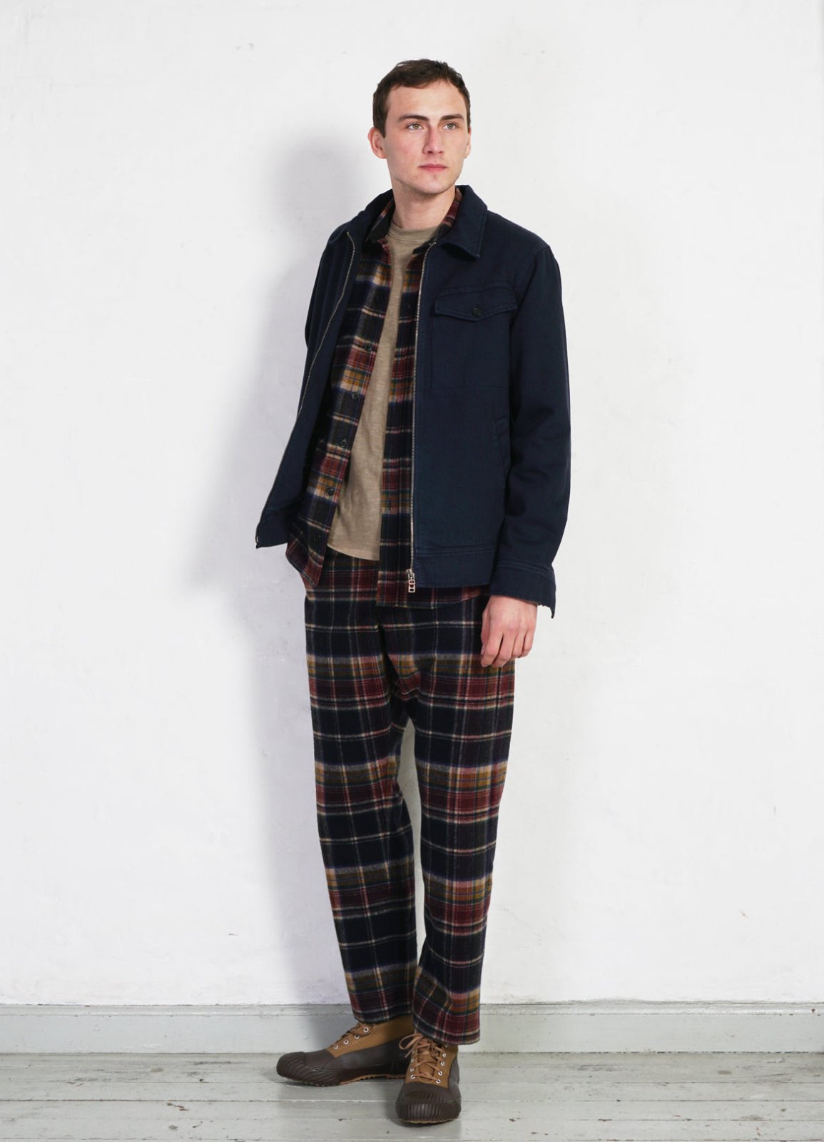 HANSEN GARMENTS - TYGE | Wide Cut Cropped Trousers | Multi Colour Check - HANSEN Garments