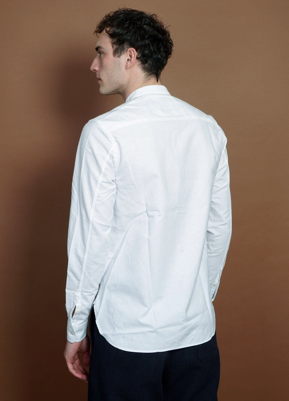 HANSEN Garments - VALMAR | Collarless Bib Shirt | White - HANSEN Garments
