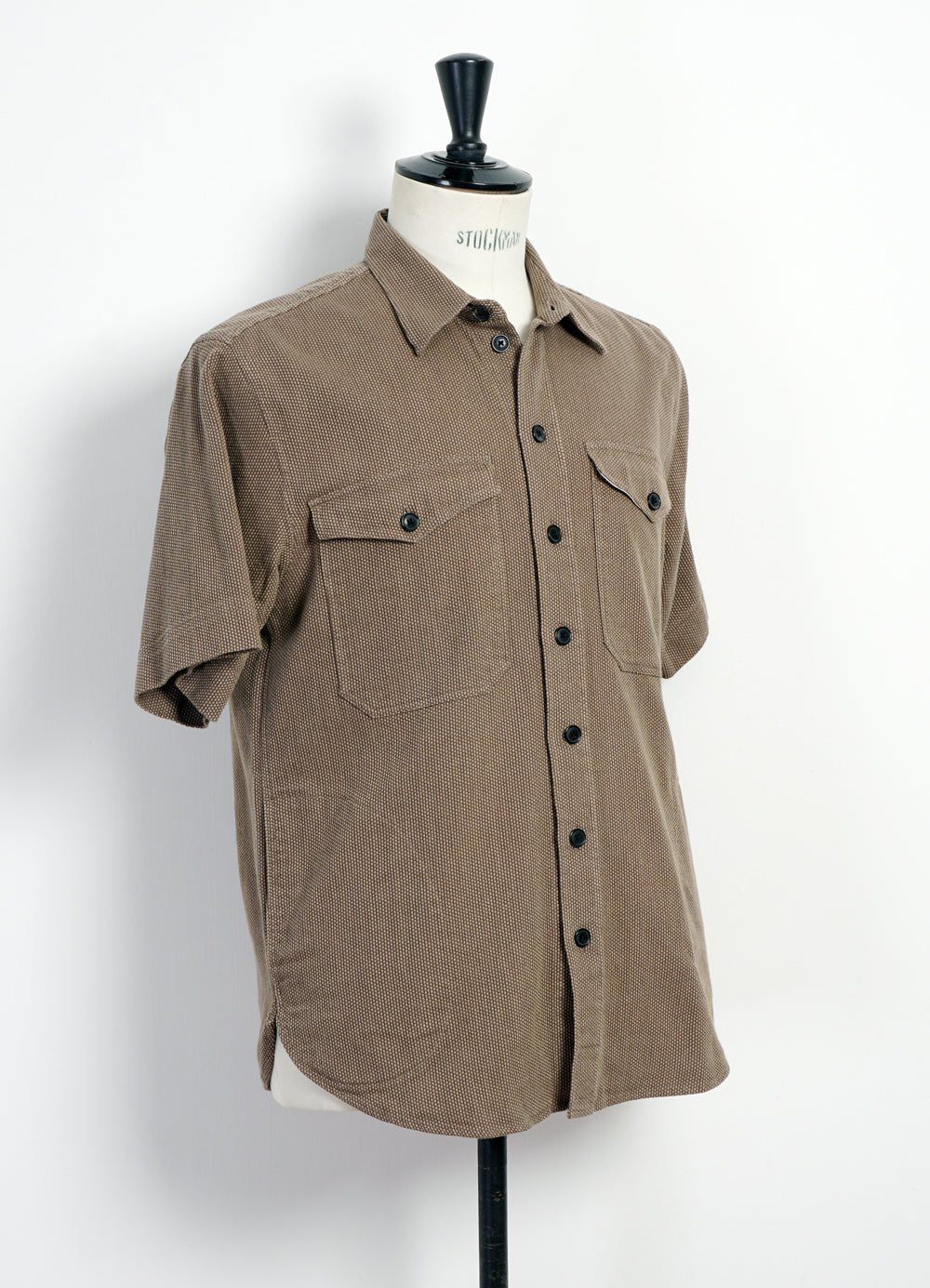 HANSEN GARMENTS - VILLY | Short Sleeve Shirt | Khaki Sashiko - HANSEN Garments
