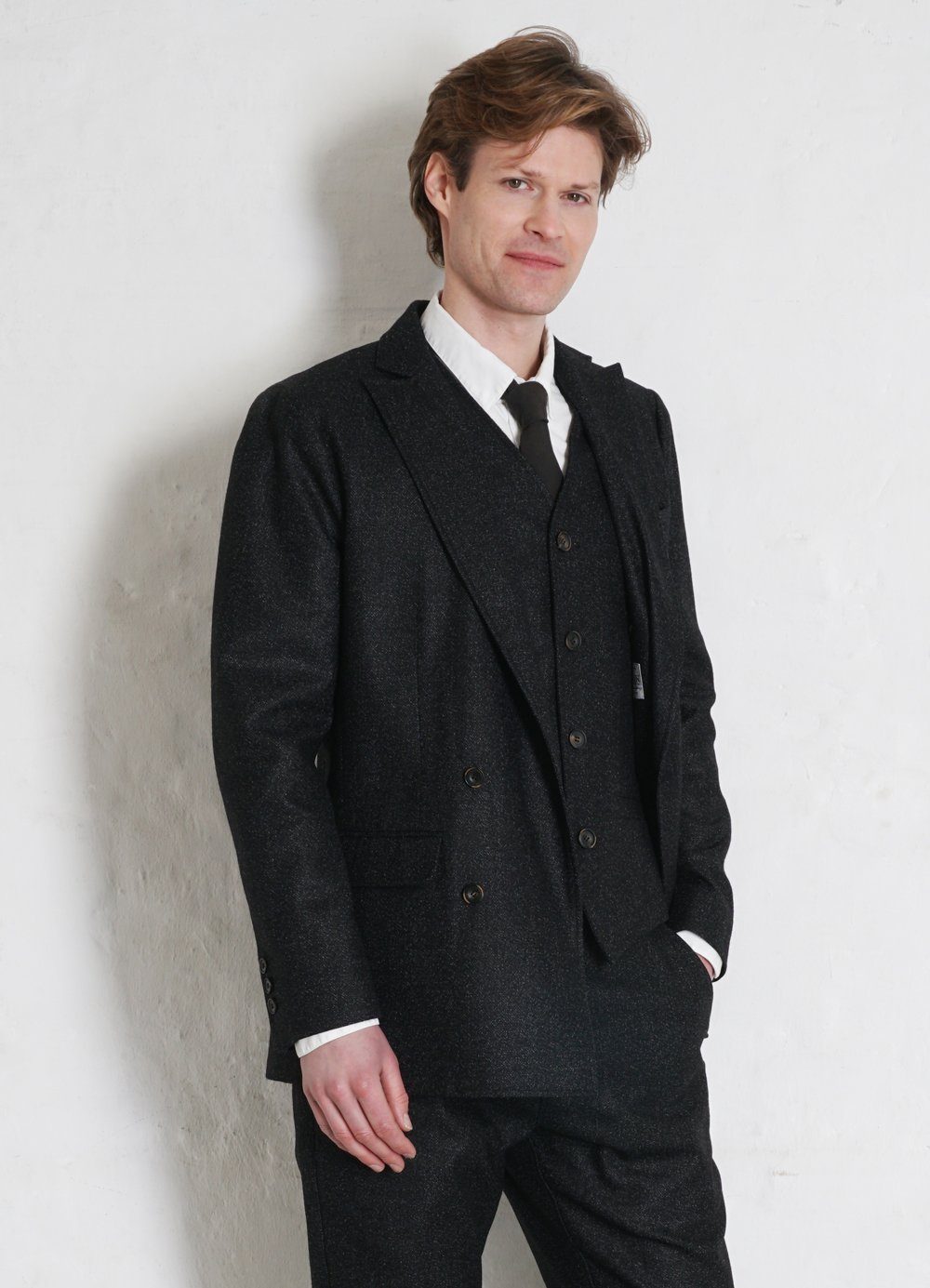 HANSEN GARMENTS - WALTER | Classic Double Breasted Blazer | Black Marble - HANSEN Garments