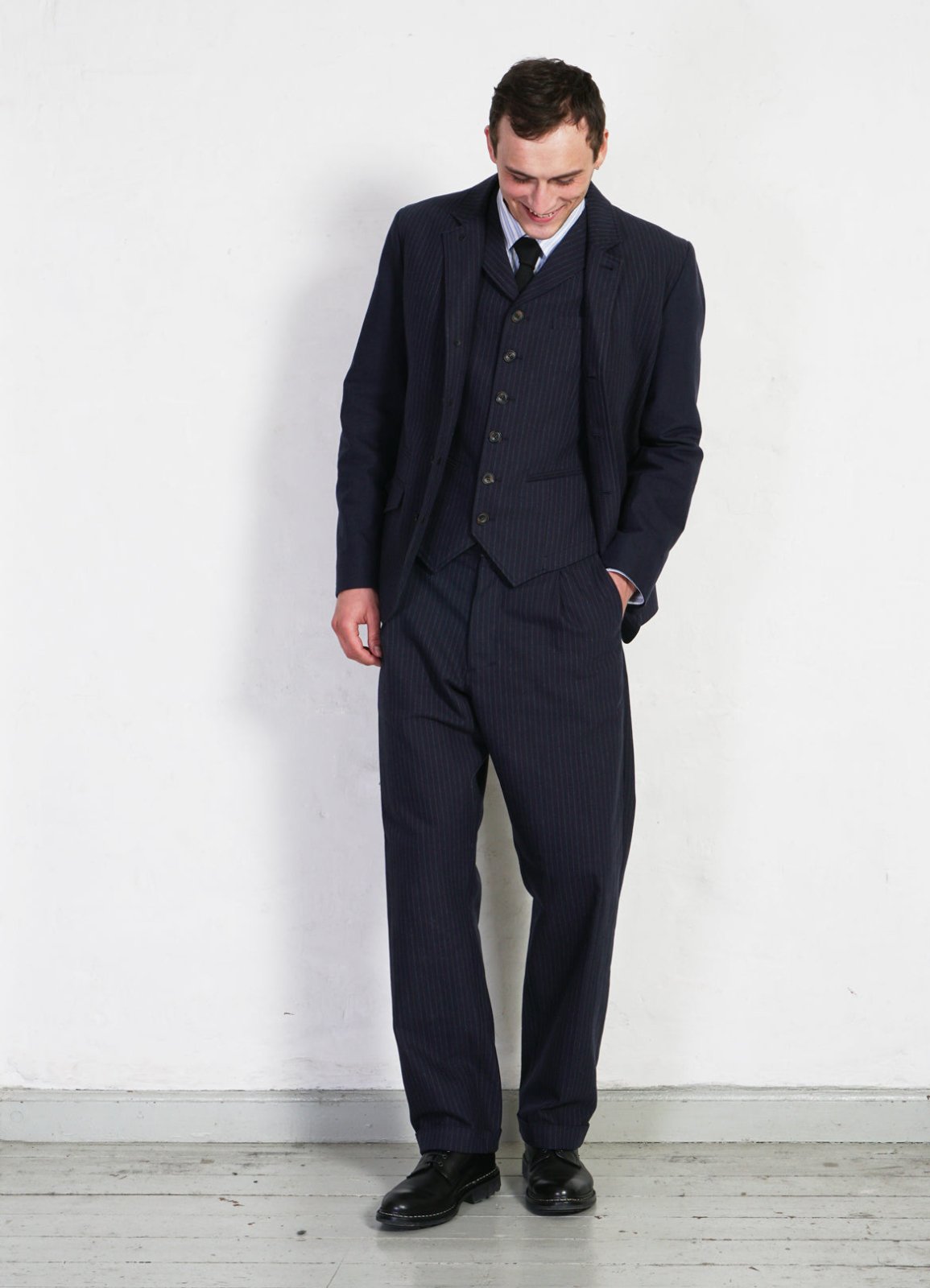 HANSEN GARMENTS - WILLIAM | Lapel Waistcoat | Blue Pin - HANSEN Garments