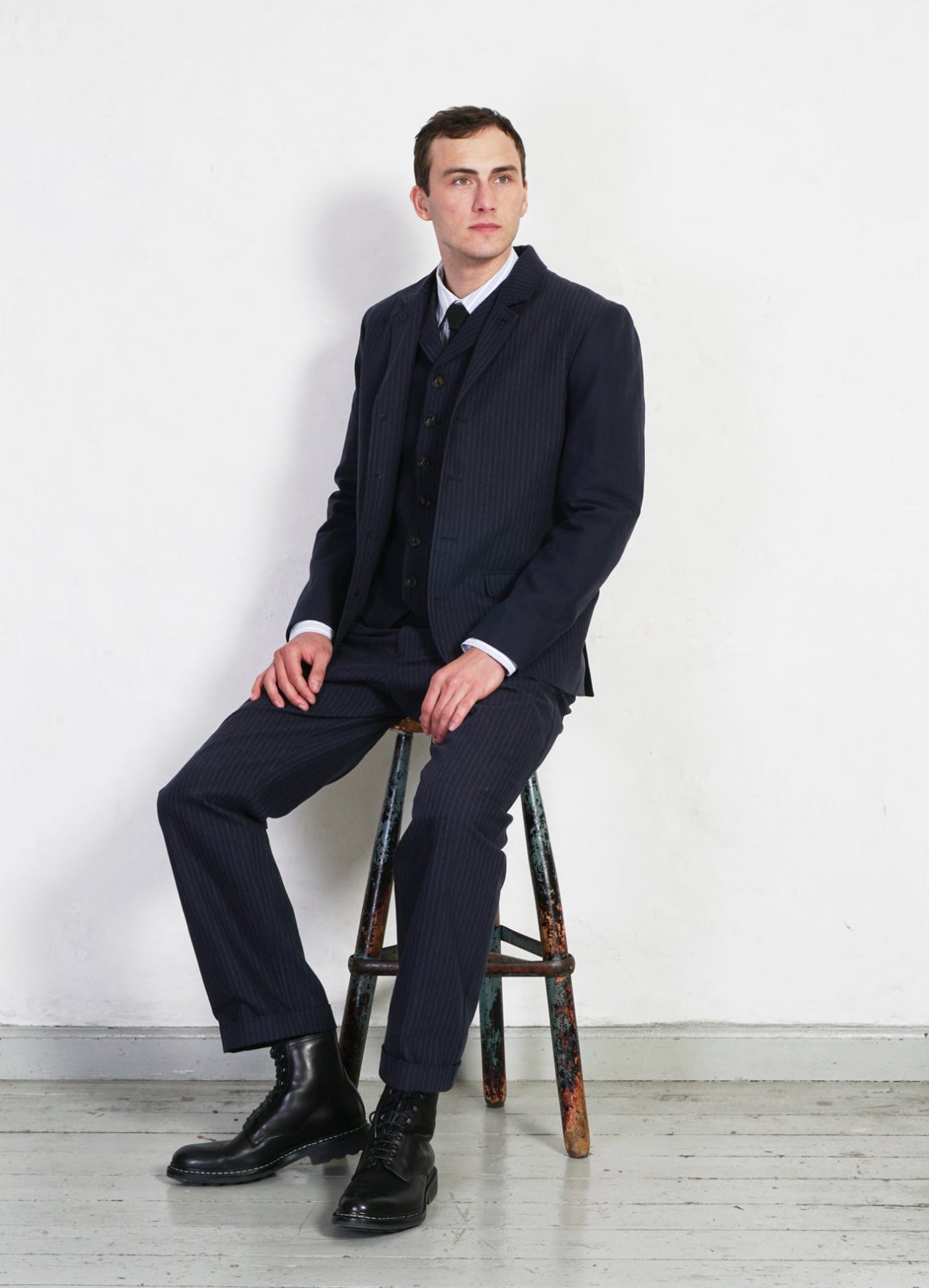 HANSEN GARMENTS - WILLIAM | Lapel Waistcoat | Blue Pin - HANSEN Garments
