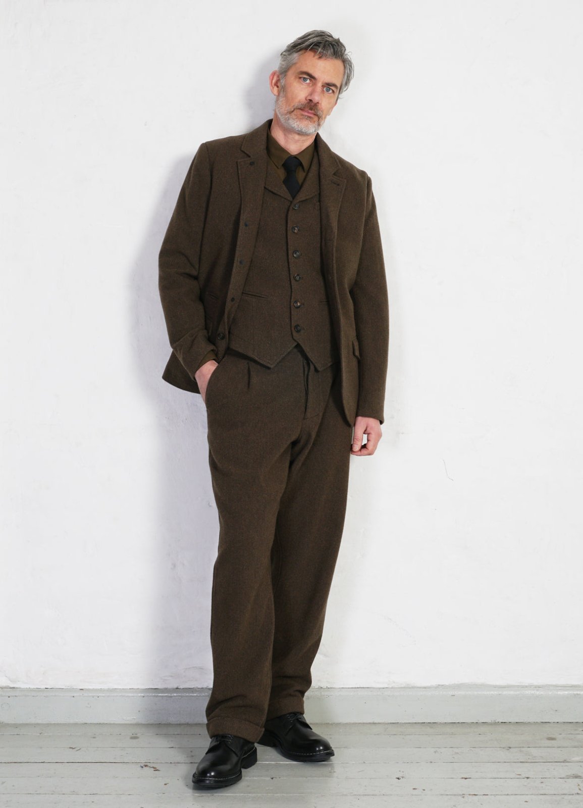 HANSEN GARMENTS - WILLIAM | Lapel Waistcoat | Brown Herringbone - HANSEN Garments