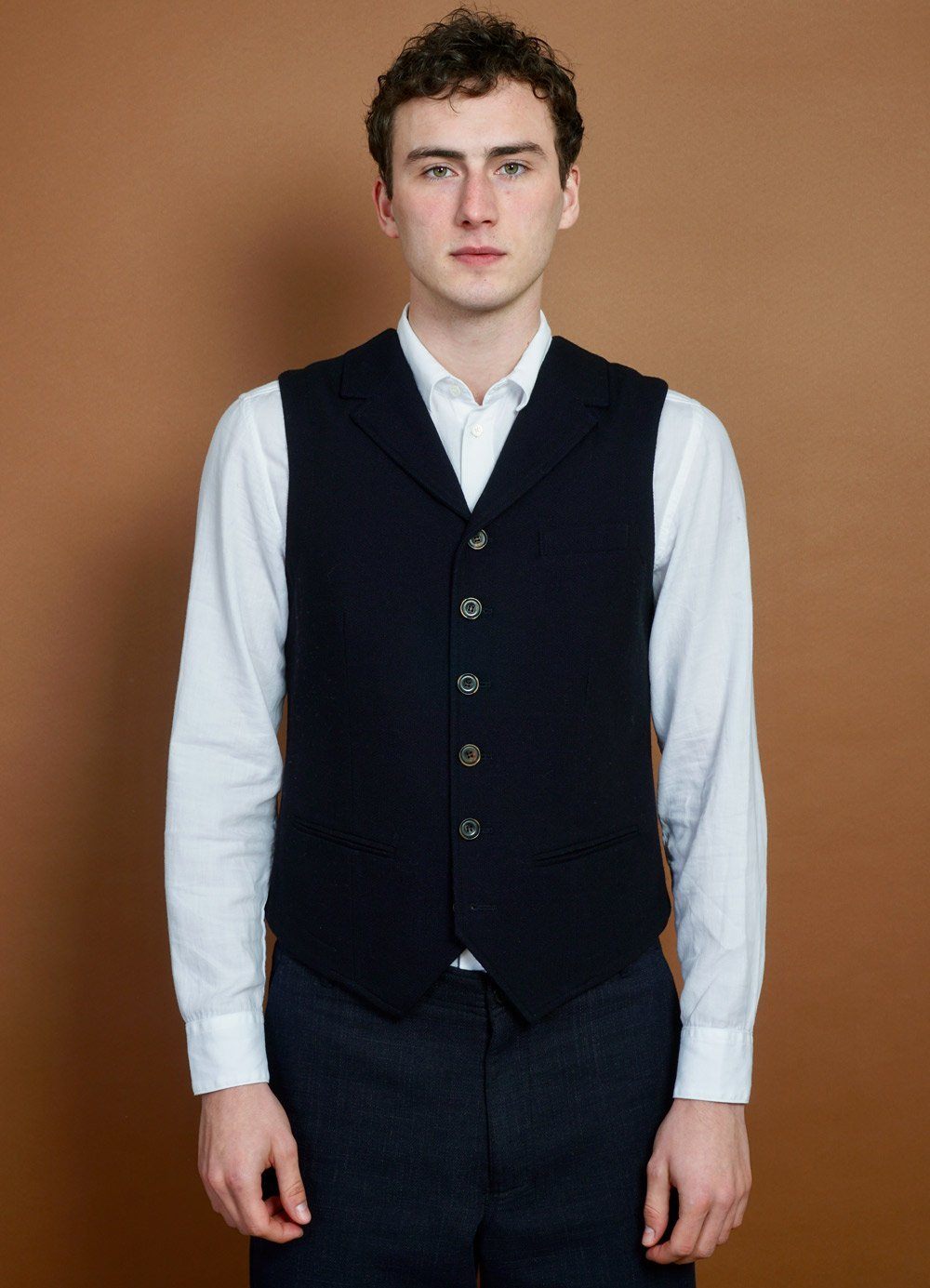HANSEN Garments - WILLIAM | Lapel Waistcoat | Deep Indigo - HANSEN Garments