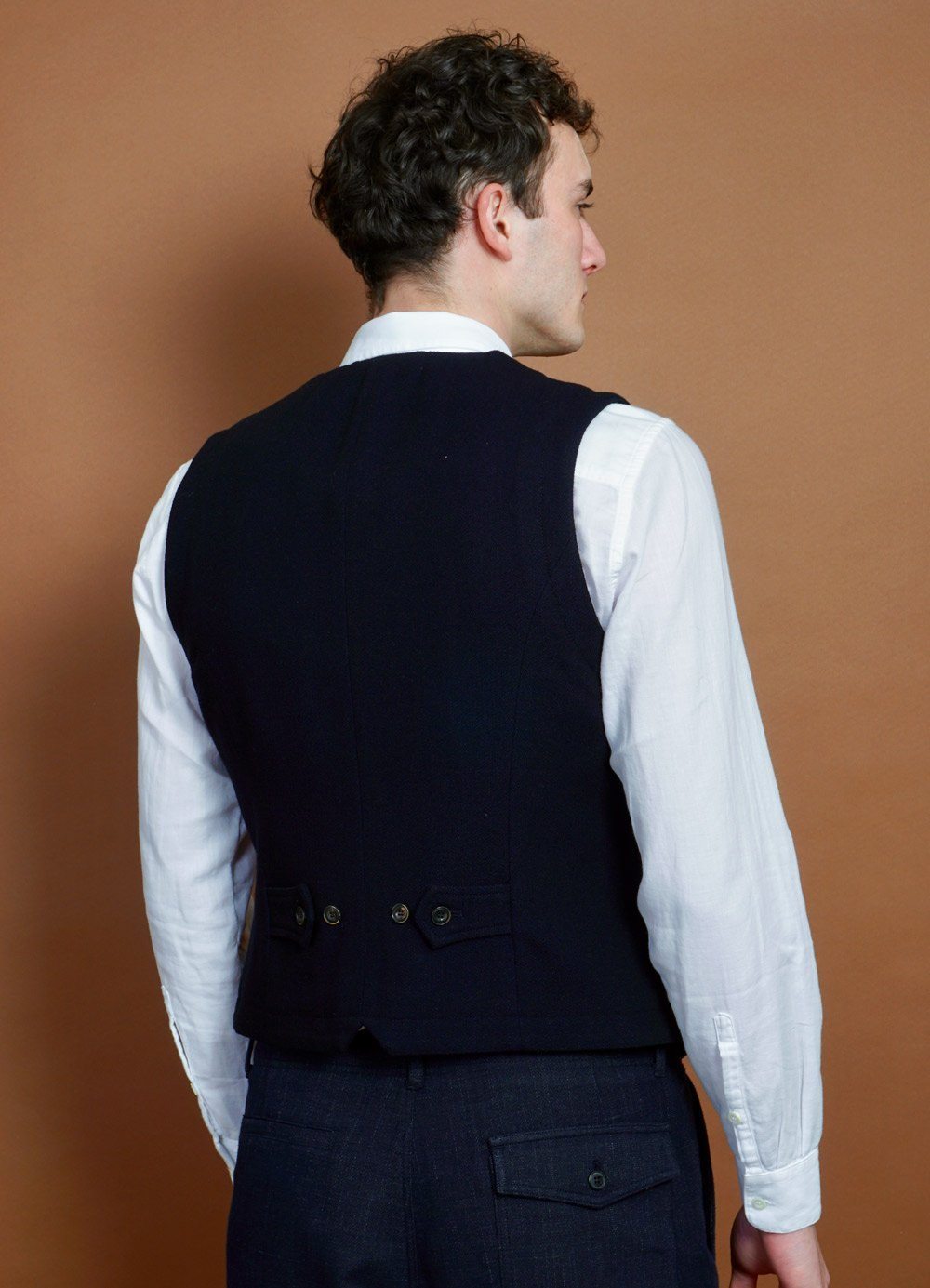 HANSEN Garments - WILLIAM | Lapel Waistcoat | Deep Indigo - HANSEN Garments