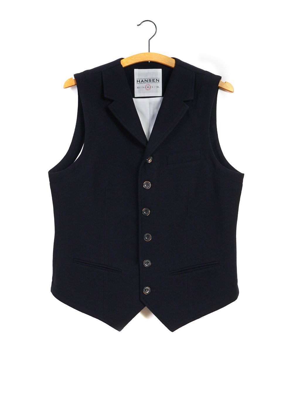 HANSEN Garments - WILLIAM | Lapel Waistcoat | Deep Indigo - HANSEN Garments