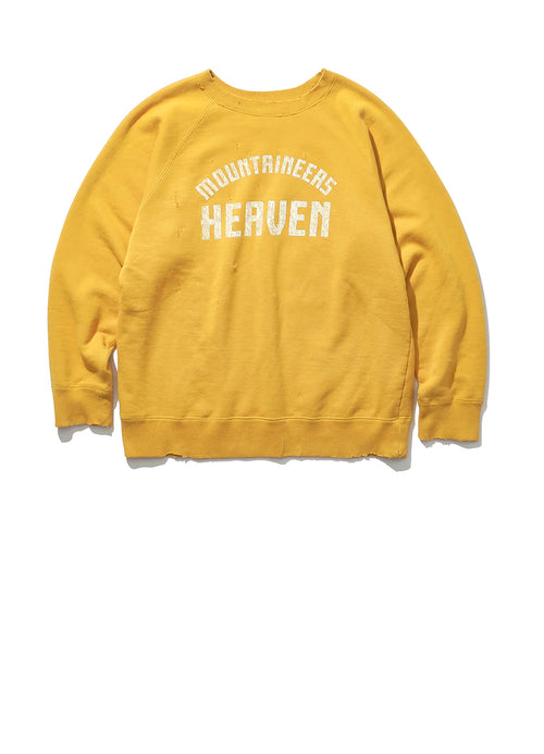 MOUNTAINEERS HEAVEN | Damaged Crewneck Sweatshirt | Yellow