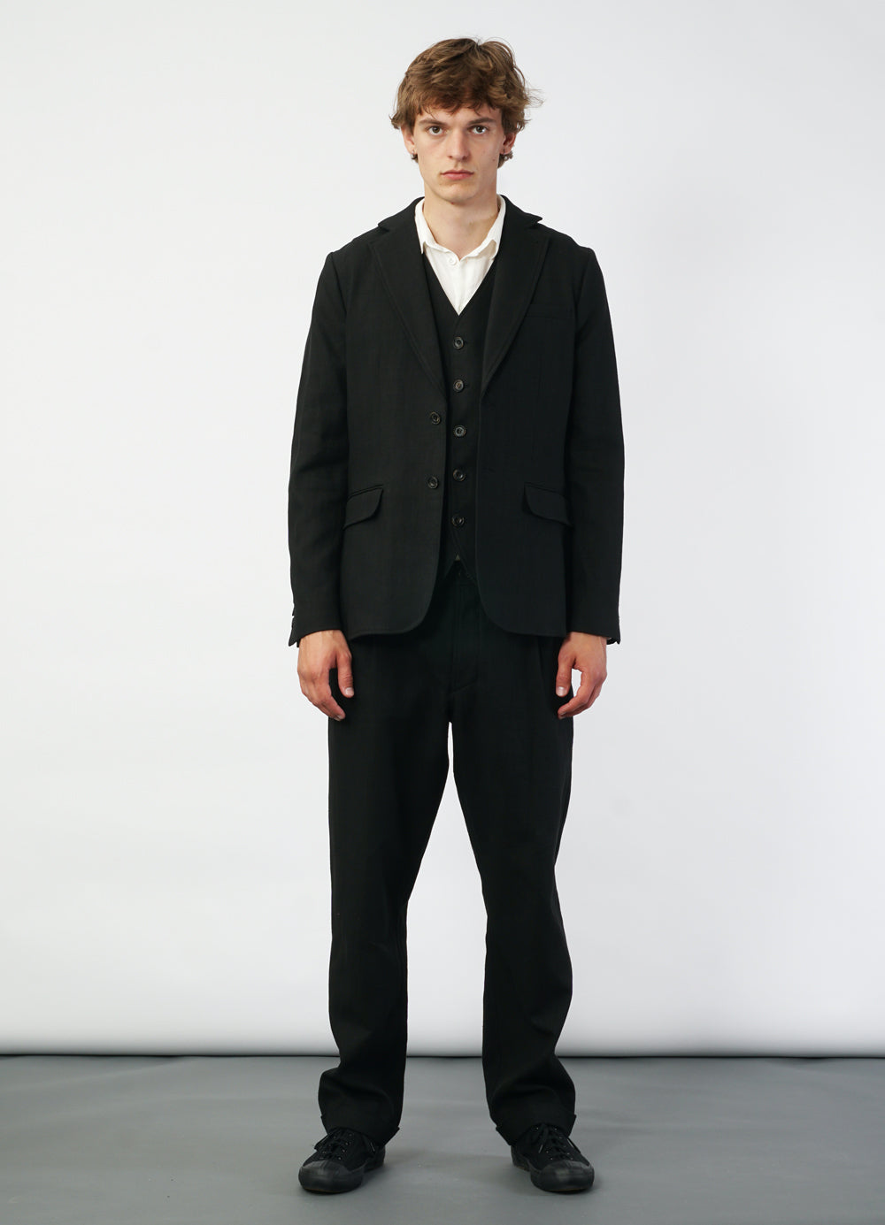 DANIEL 29-63-2 | Classic Waistcoat | Black Panama