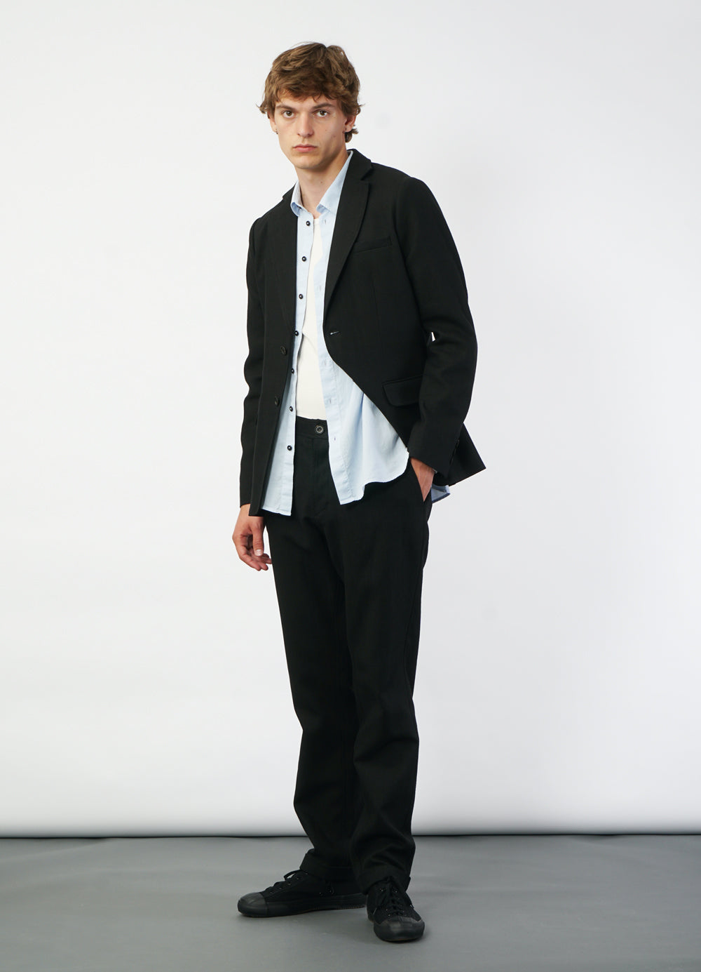 CHRIS 29-63-2 | Classic Two Button Blazer | Black Panama