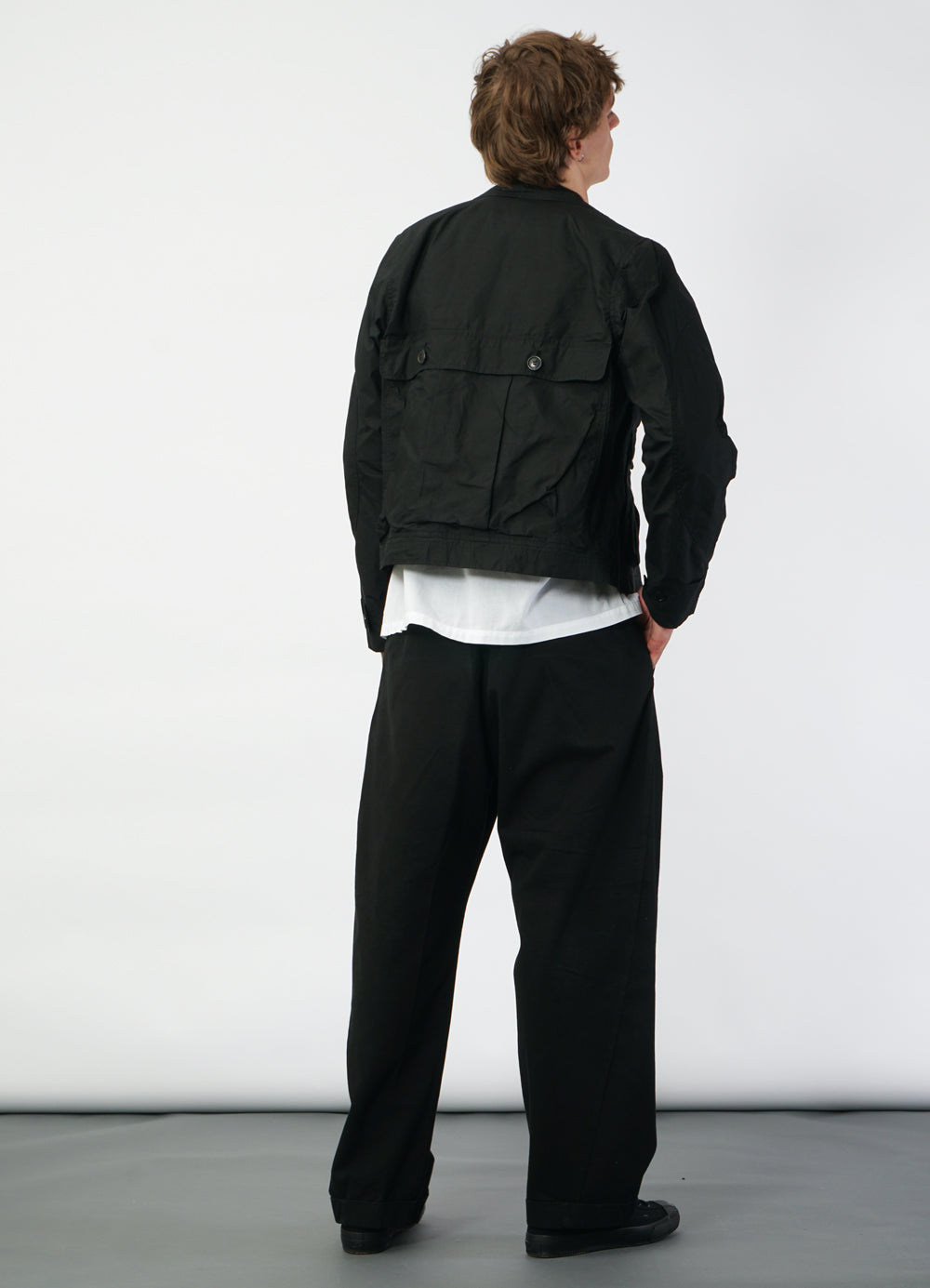 DEXTER 29-72-2 | Short Wide Utility Jacket | Waxed Black