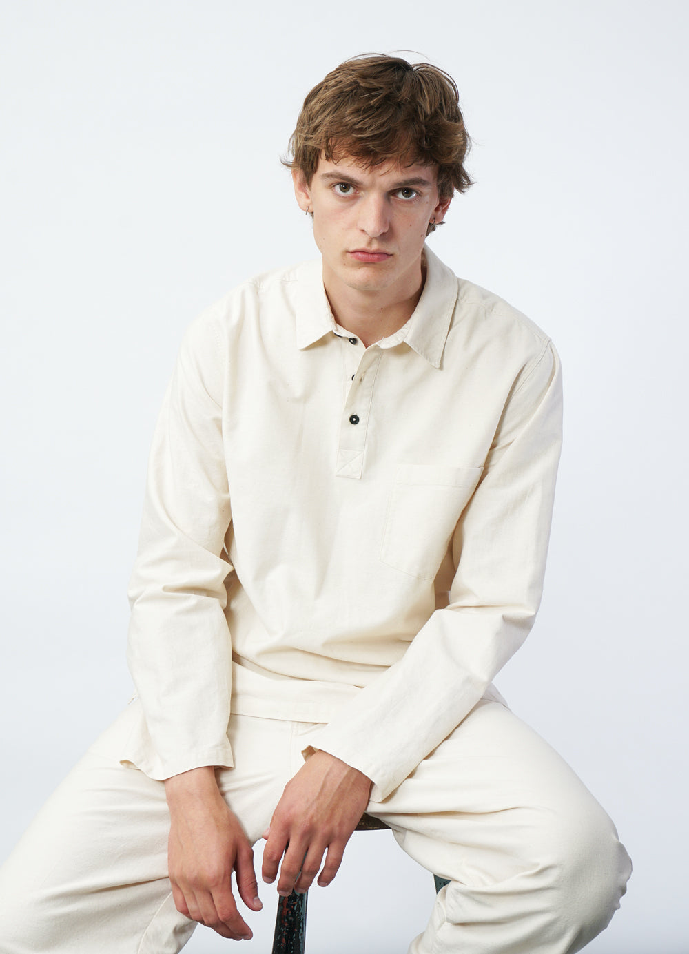 MARCO 29-12-1 | Polo Style Pull-on Shirt | Off White