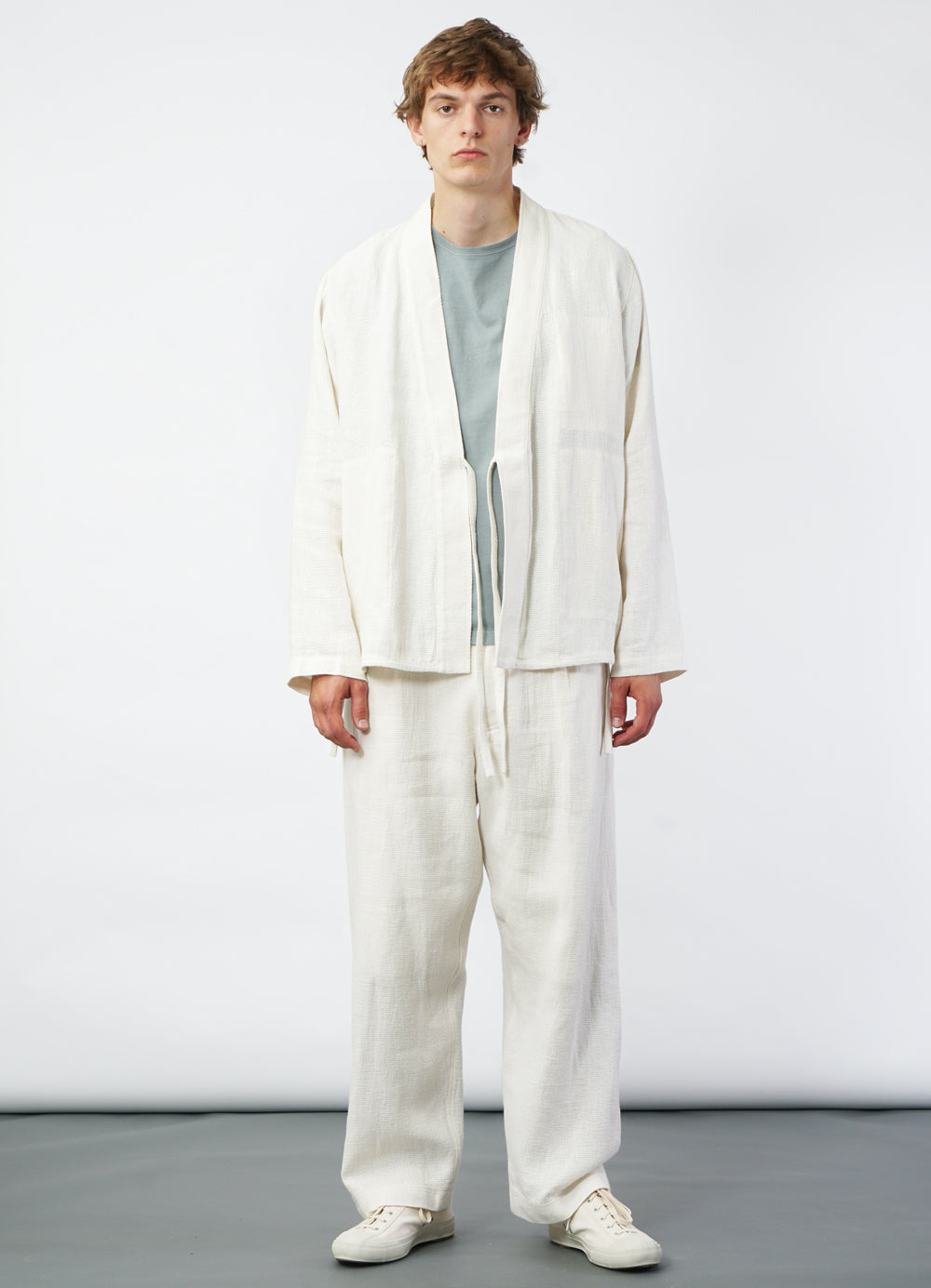 ROMAN 29-58-1 | Loose Cut Eastern Jacket | Off White Gauze