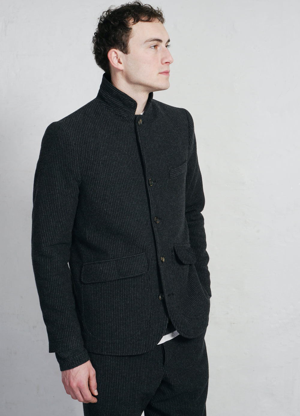 VINCENT | Casual Blazer Jacket | Black Wool Pin