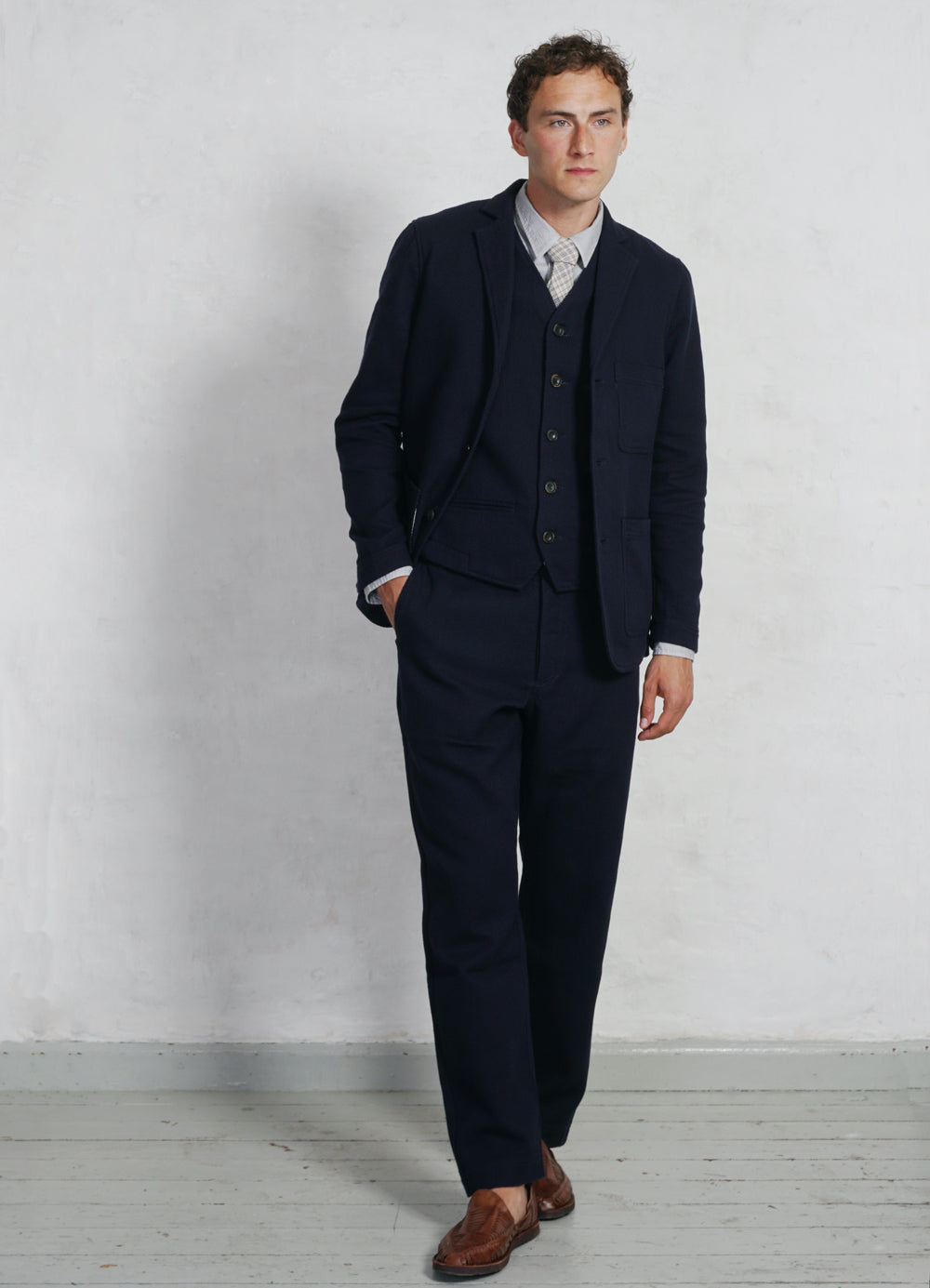 KEN | Wide Cut Trousers | Indigo Sashiko