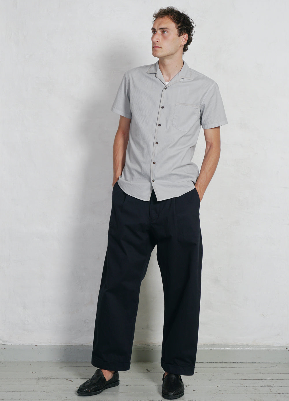 BOBBY | Wide Pleated Everyday Trousers | Navy
