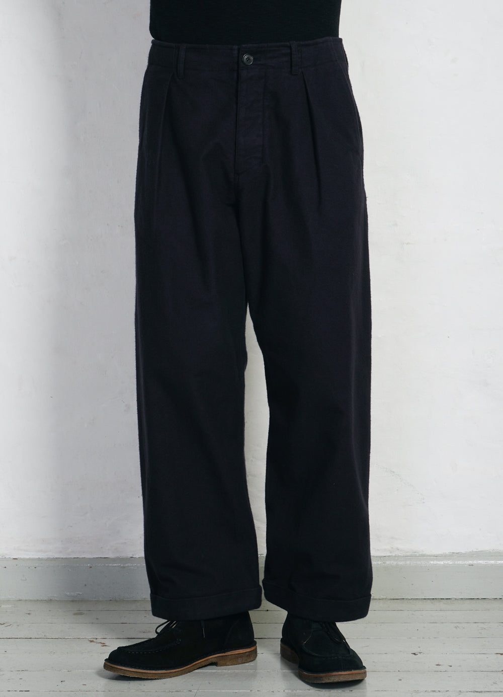 BOBBY | Super Wide Pleated Trousers | Navy