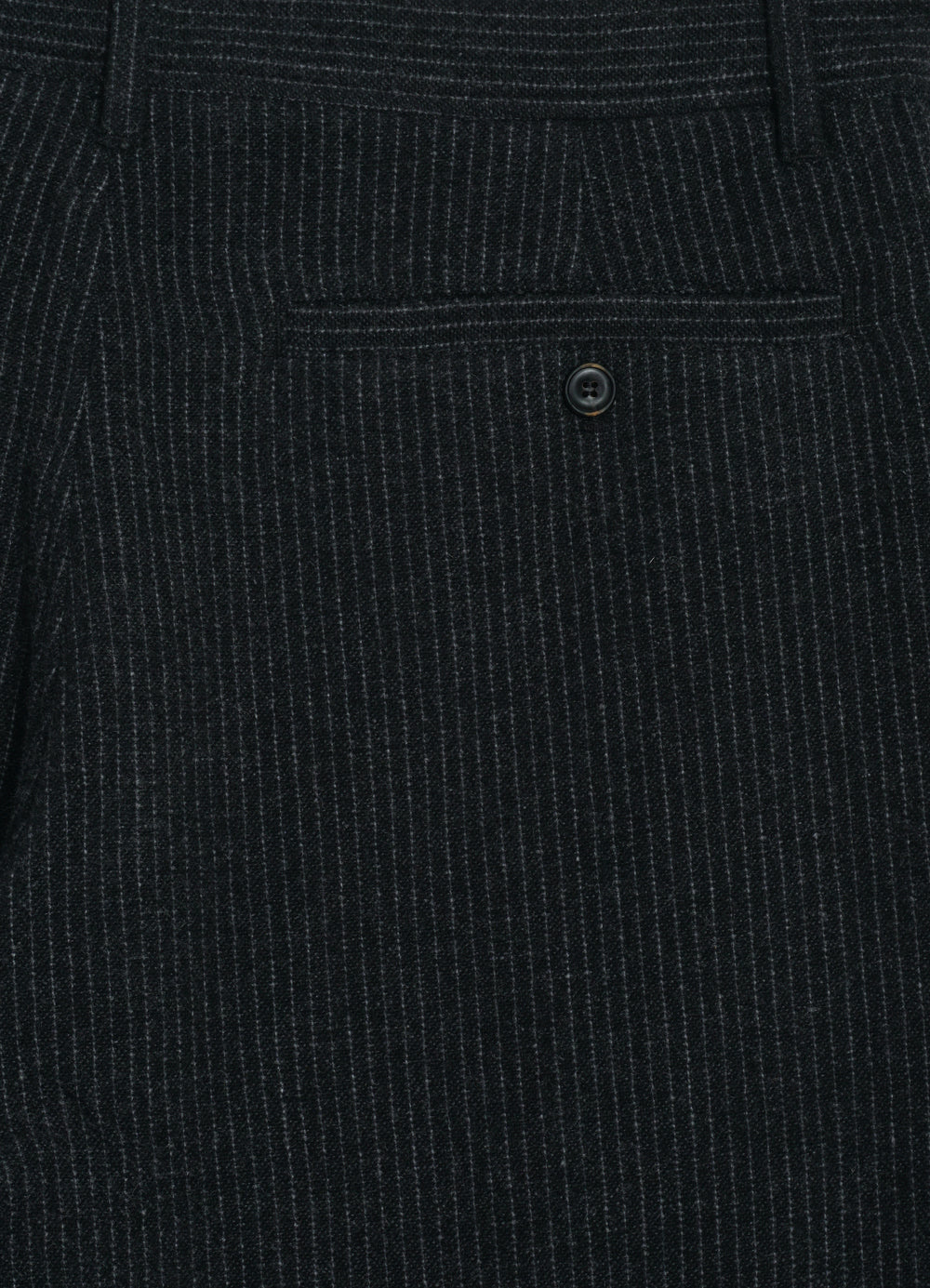 KEN | Wide Cut Trousers | Black Wool Pin