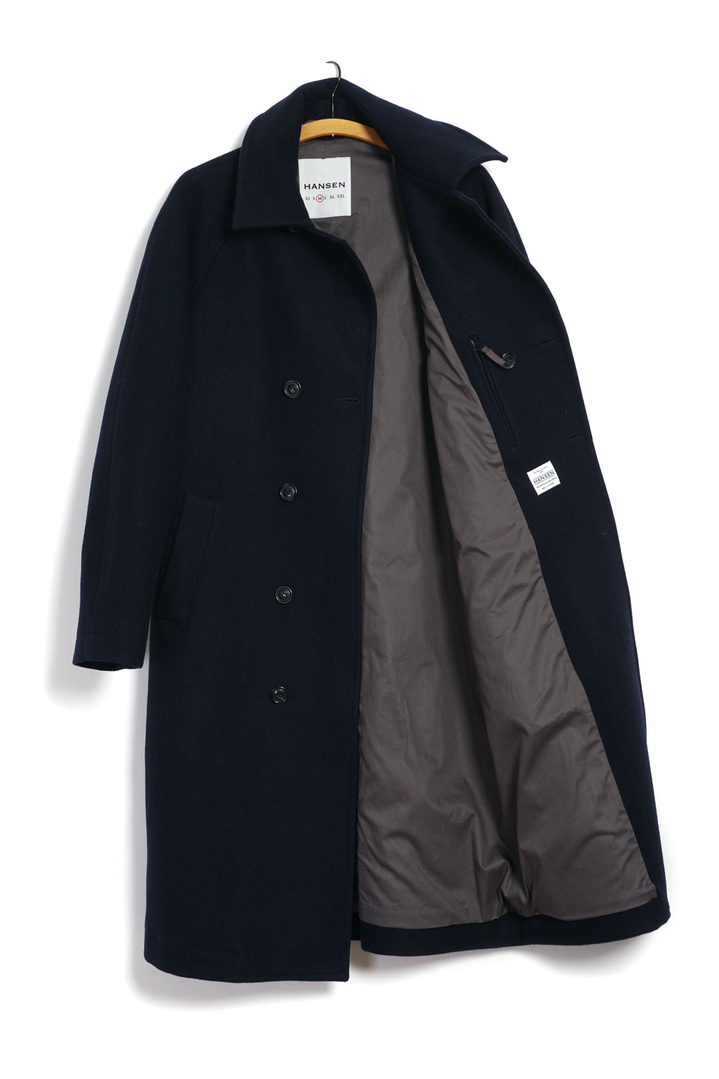 SIGURD | Long Lined Wool Coat | Solid Blue