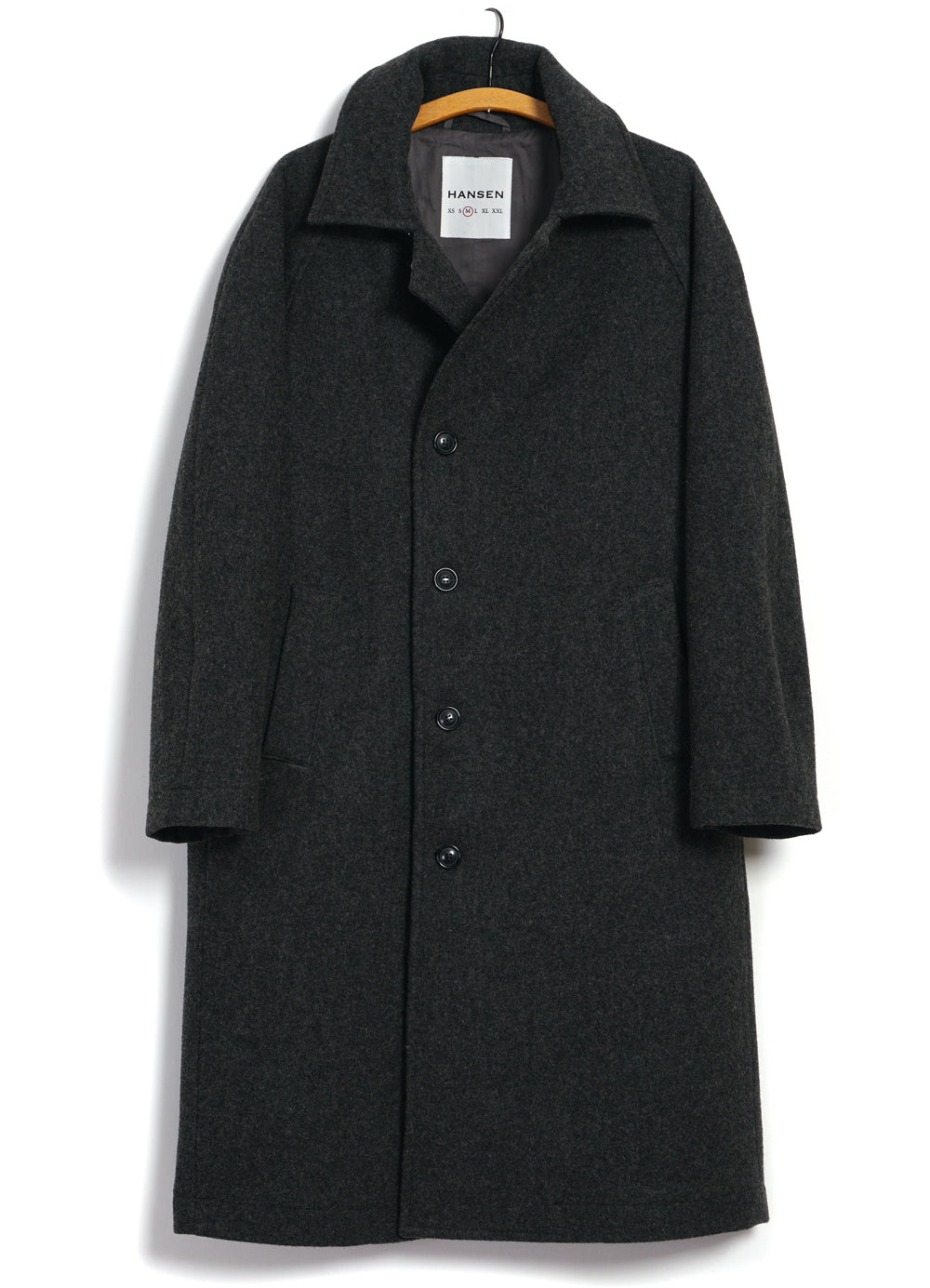 SIGURD | Long Lined Wool Coat | Grey Melange