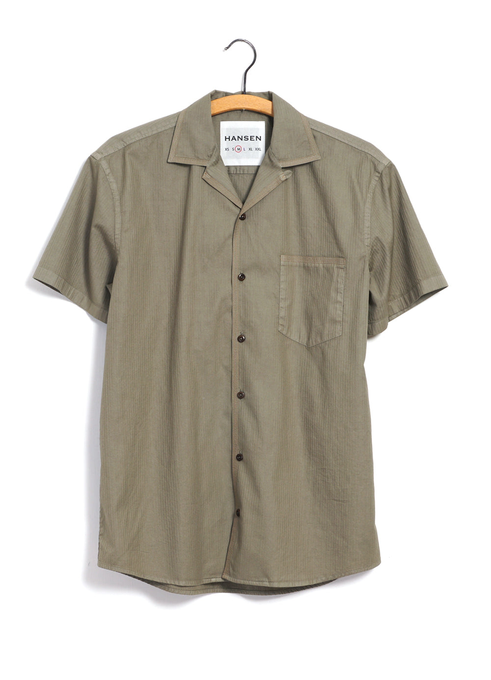 JONNY | Short Sleeve Herringbone Shirt | Bay Leaf