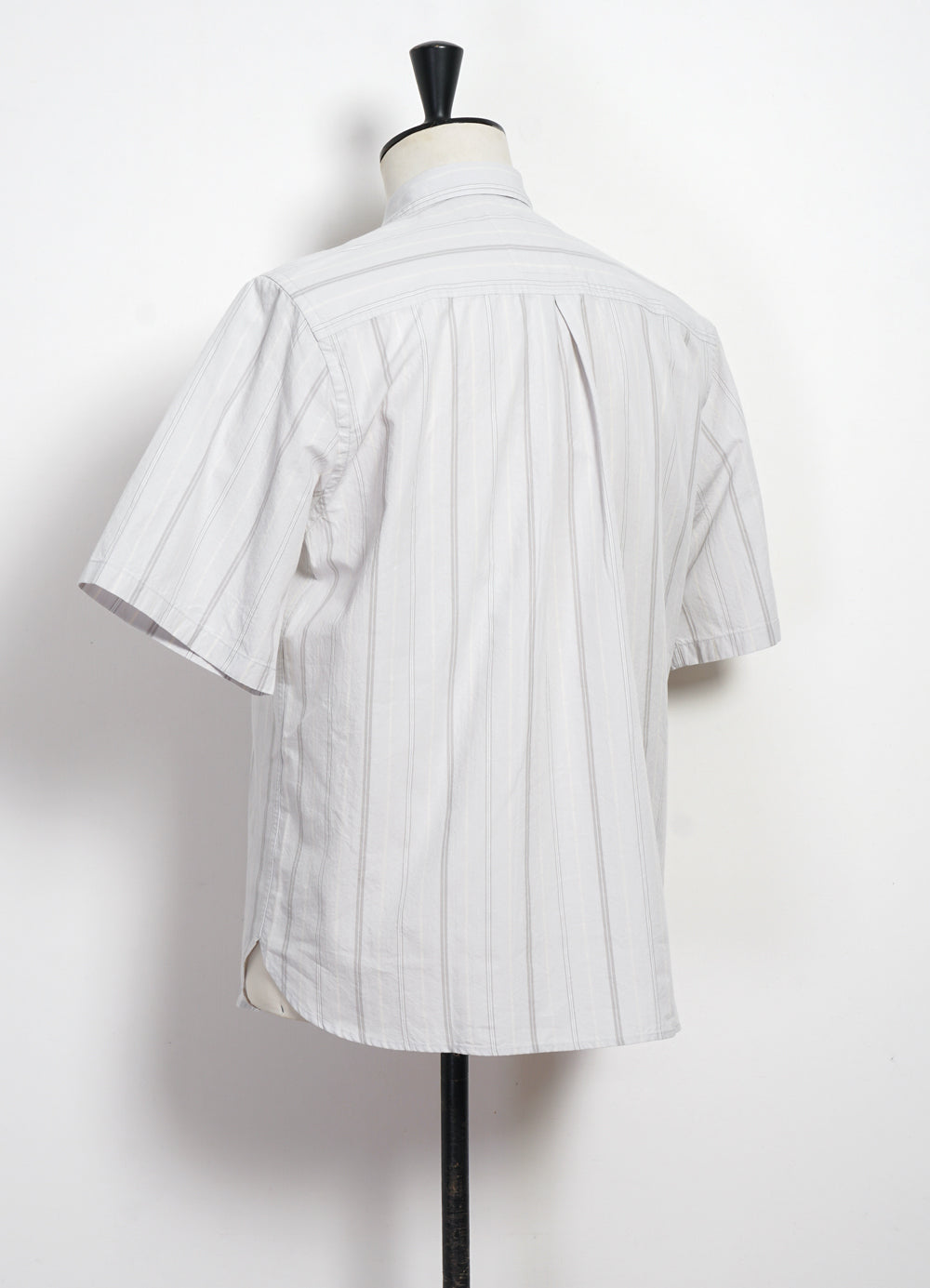 REIDAR | Loose Fit Short Sleeve Shirt | Grey Stripes