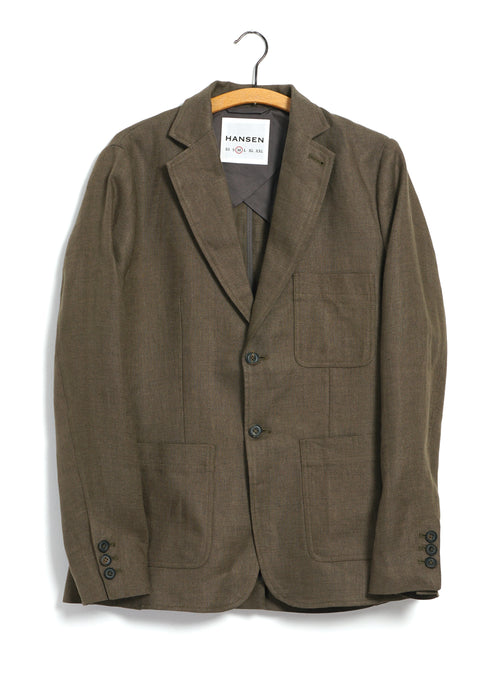 CHRIS | Classic Two Button Blazer | Khaki Linen