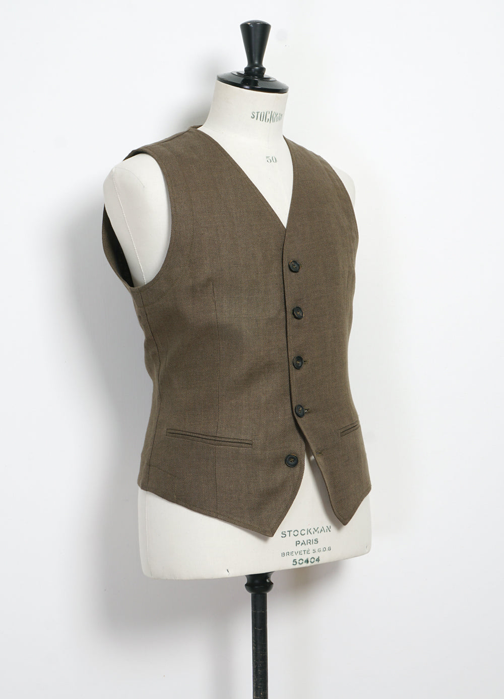 DANIEL | Classic Waistcoat | Khaki Linen