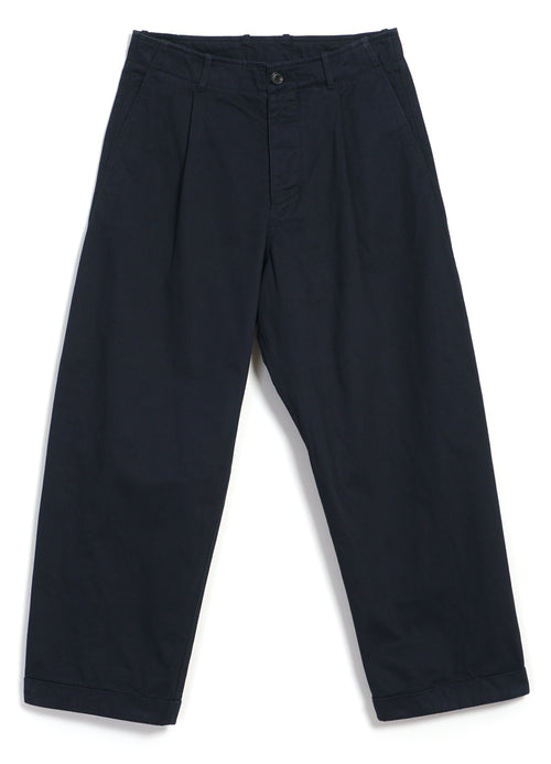 BOBBY 30-56-3 | Wide Pleated Everyday Trousers | Navy