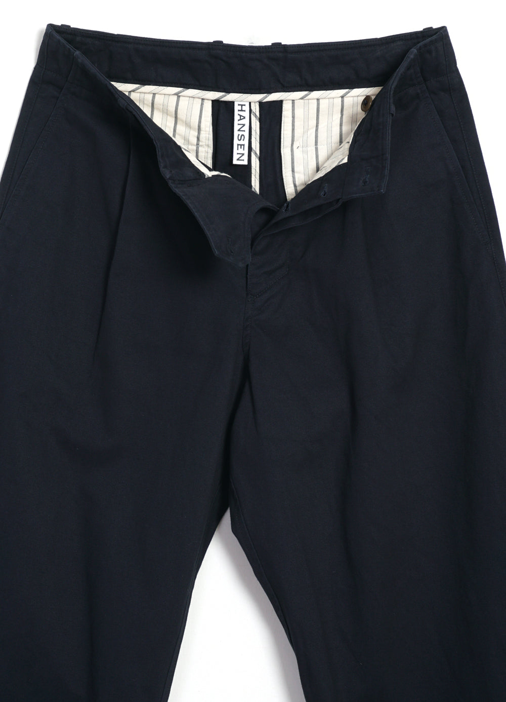 BOBBY 30-56-3 | Wide Pleated Everyday Trousers | Navy