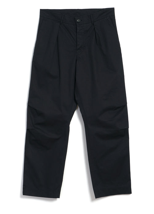 KARLO | Wide Pleated Trousers | Black Drill
