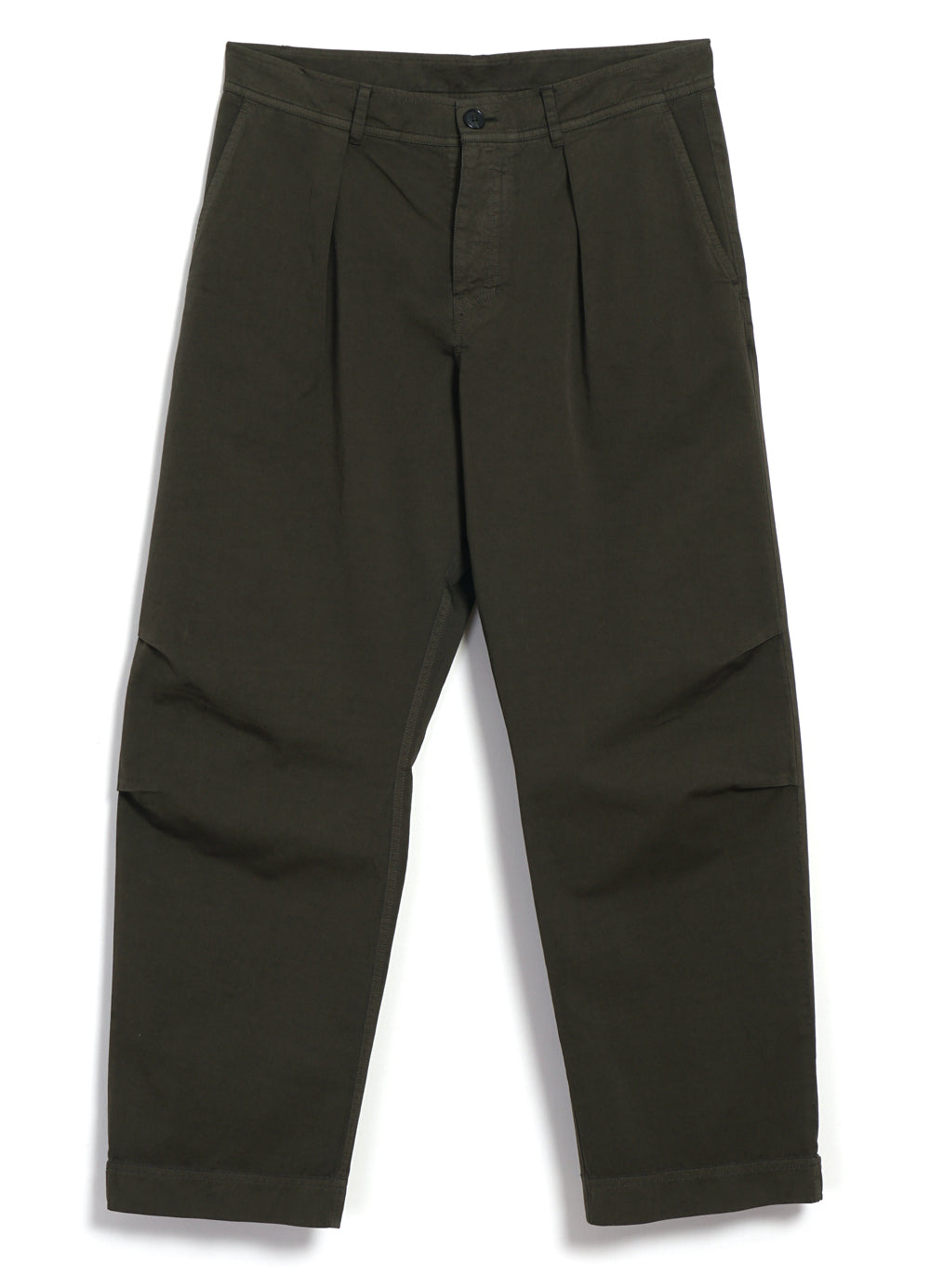 KARLO | Wide Pleated Trousers | Olive Drill