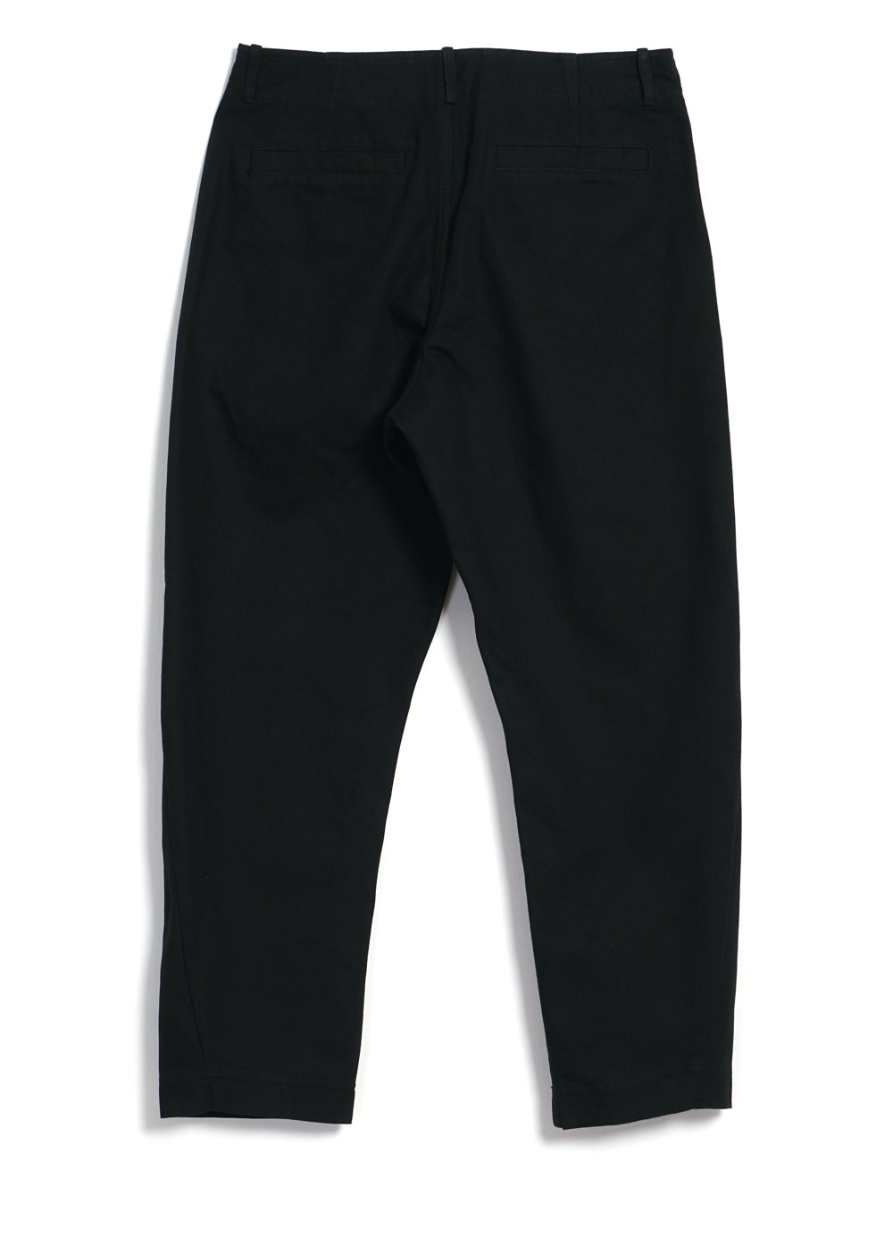 TRYGVE | Wide Cut Cropped Trousers | Black Canvas