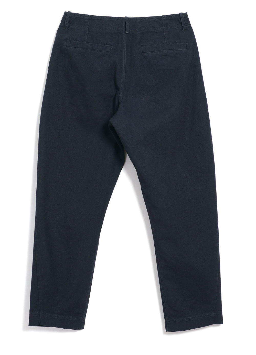 TRYGVE | Wide Cut Cropped Trousers | Blue Canvas