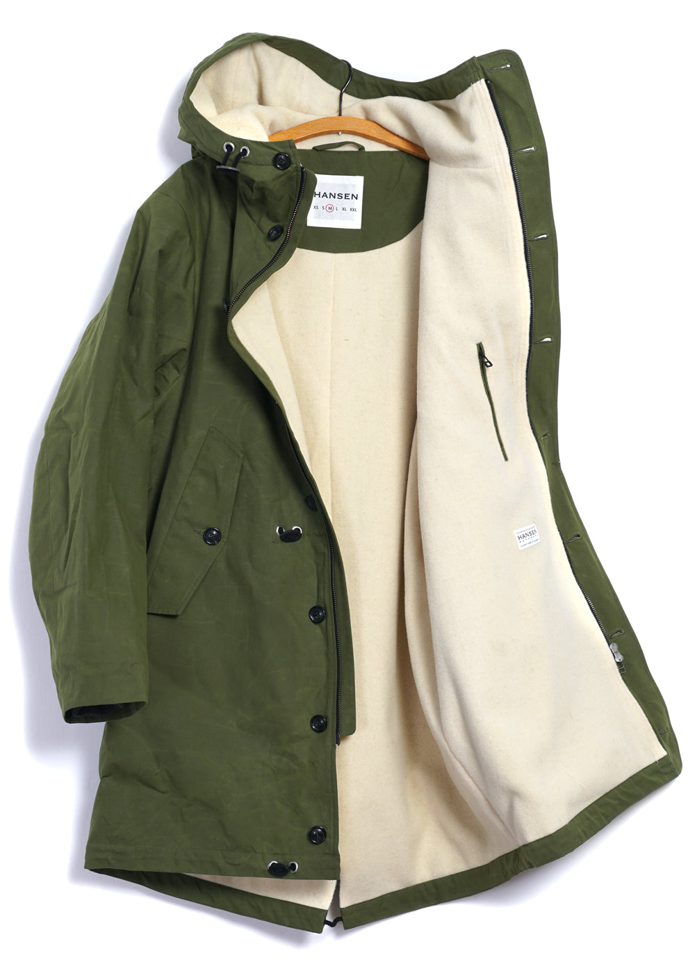 RASMUS 26-68-6 | Waxed Parka With Zipper | Fresh Olive