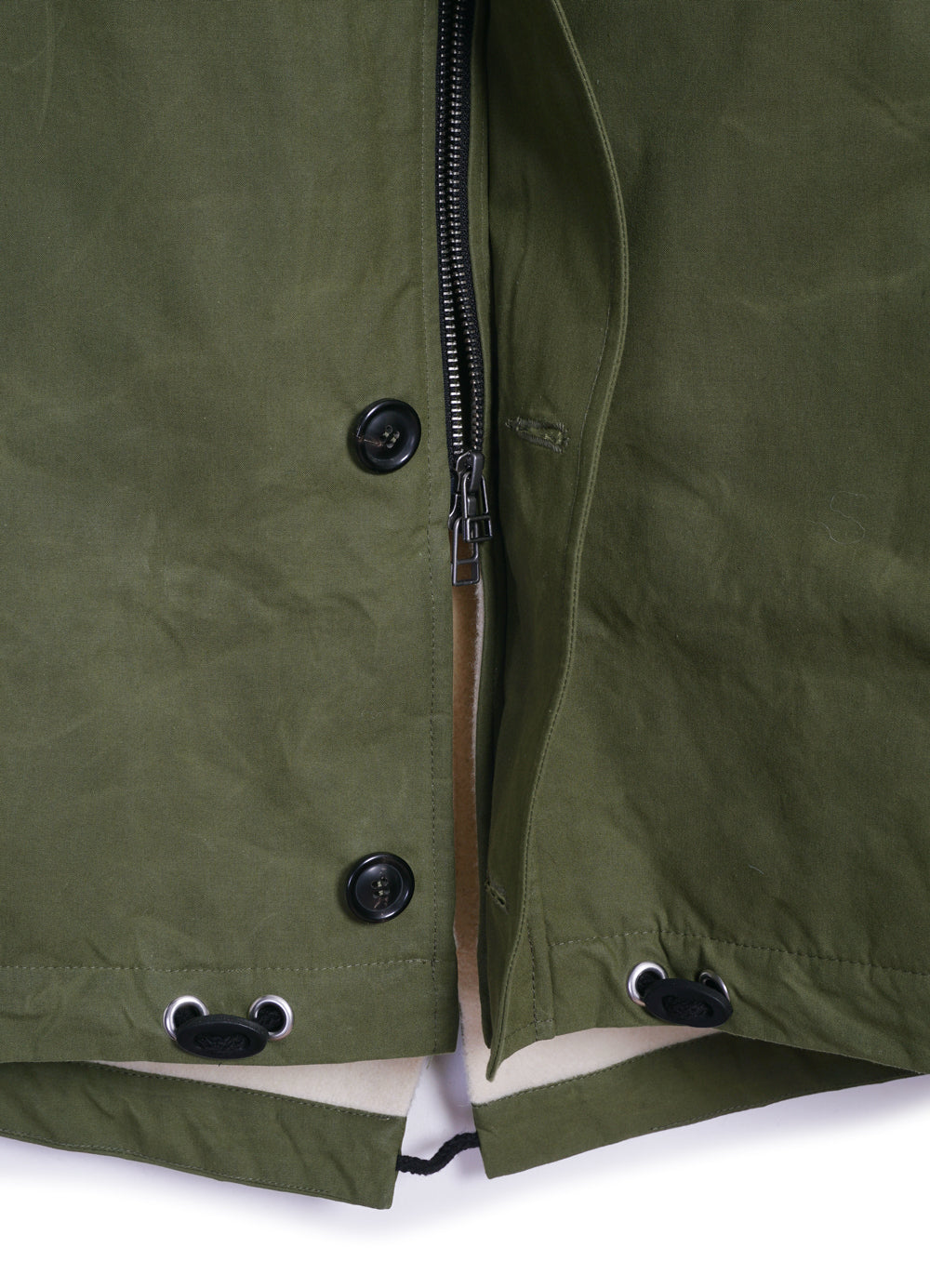 RASMUS 26-68-6 | Waxed Parka With Zipper | Fresh Olive