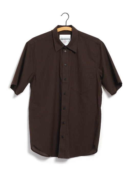 REIDAR 29-47-9 | Loose Fit Short Sleeve Shirt | Chocolate