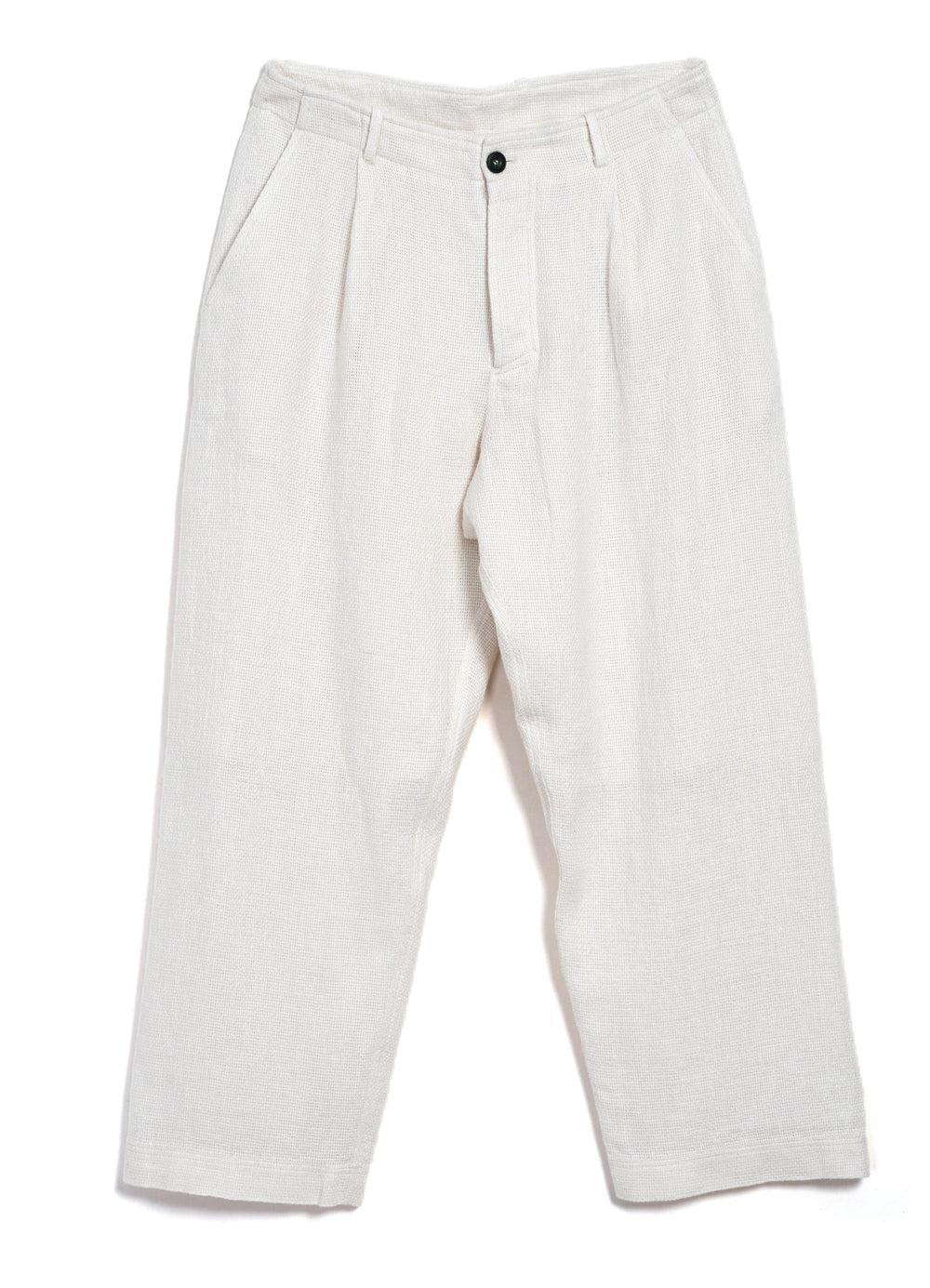 BOBBY 29-58-1 | Wide Pleated Trousers | Off White Gauze