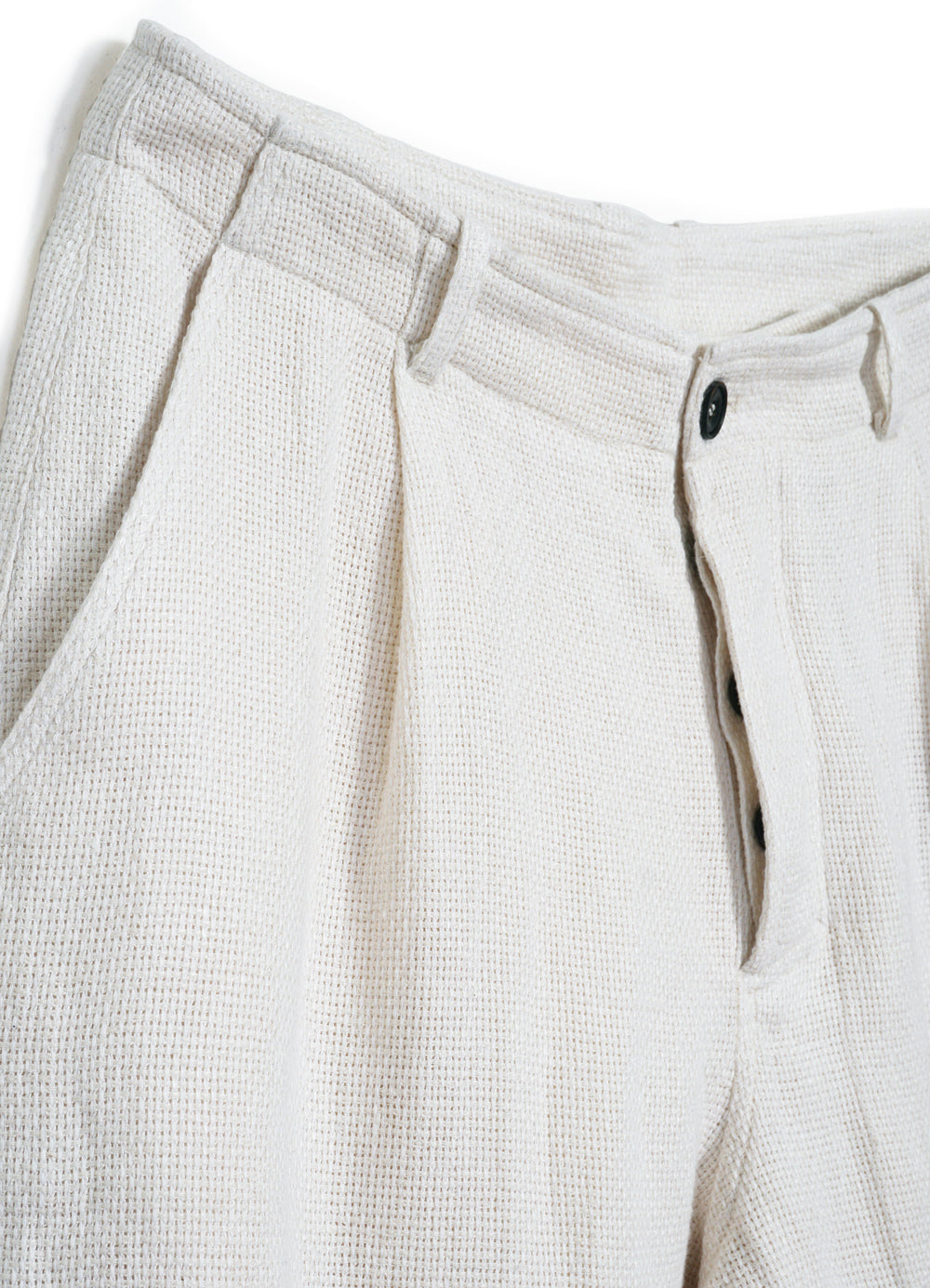 BOBBY 29-58-1 | Wide Pleated Trousers | Off White Gauze