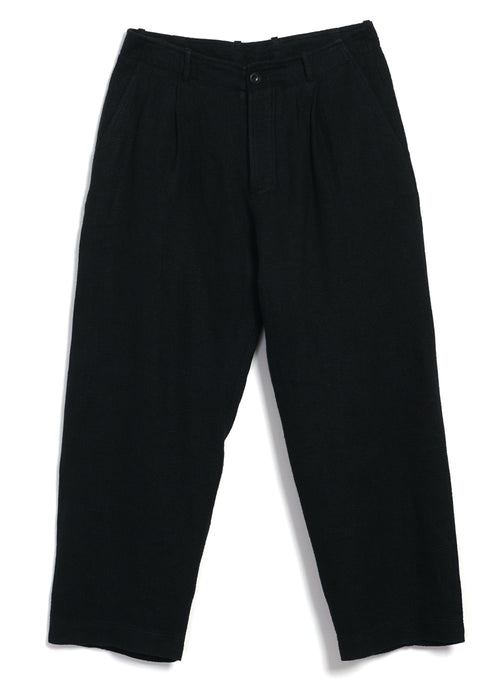 BOBBY 29-58-2 | Wide Pleated Trousers | Black Gauze