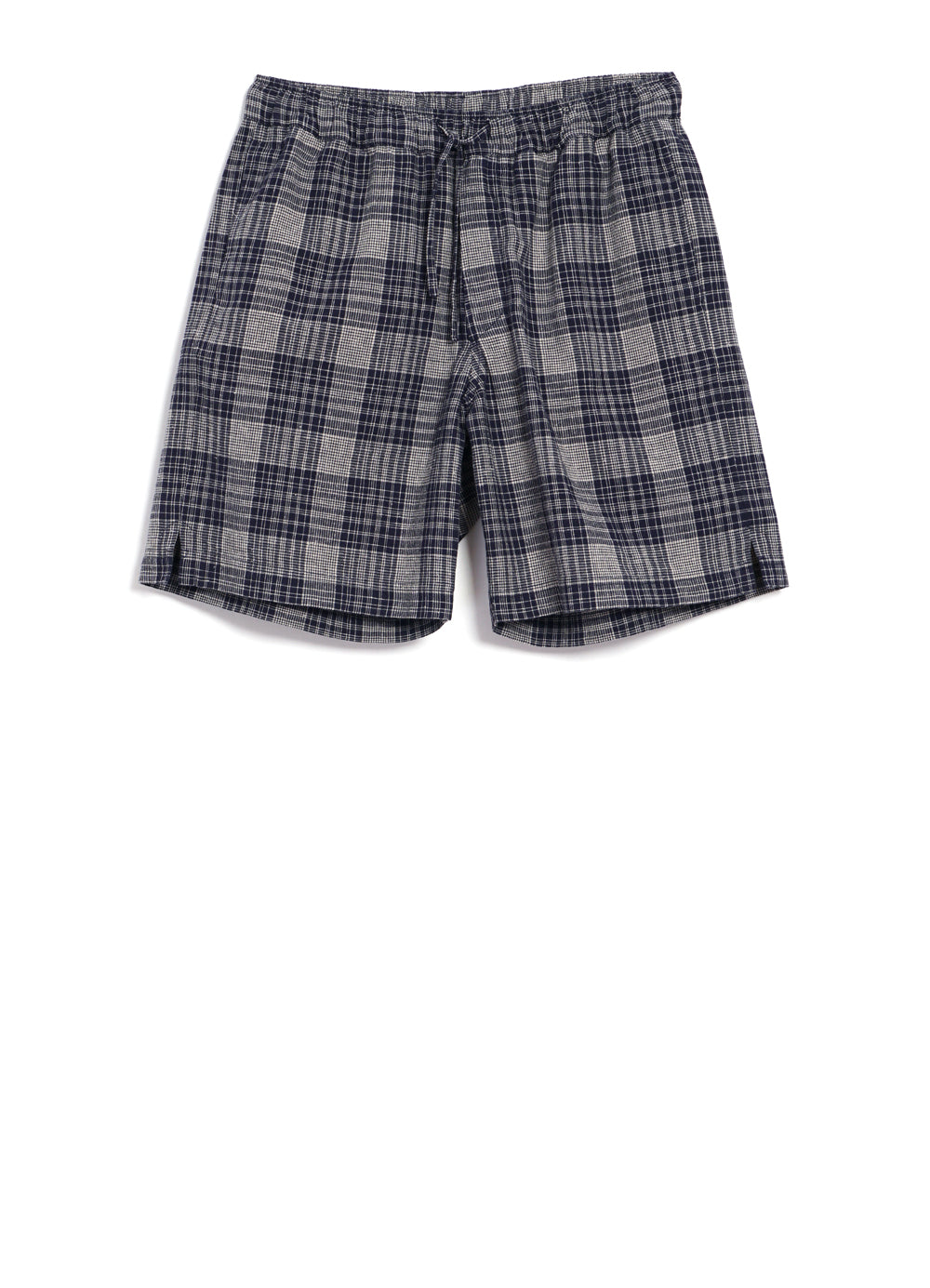 YANN 29-59-3 | Casual Drawstring Shorts | Navy Ecru Check