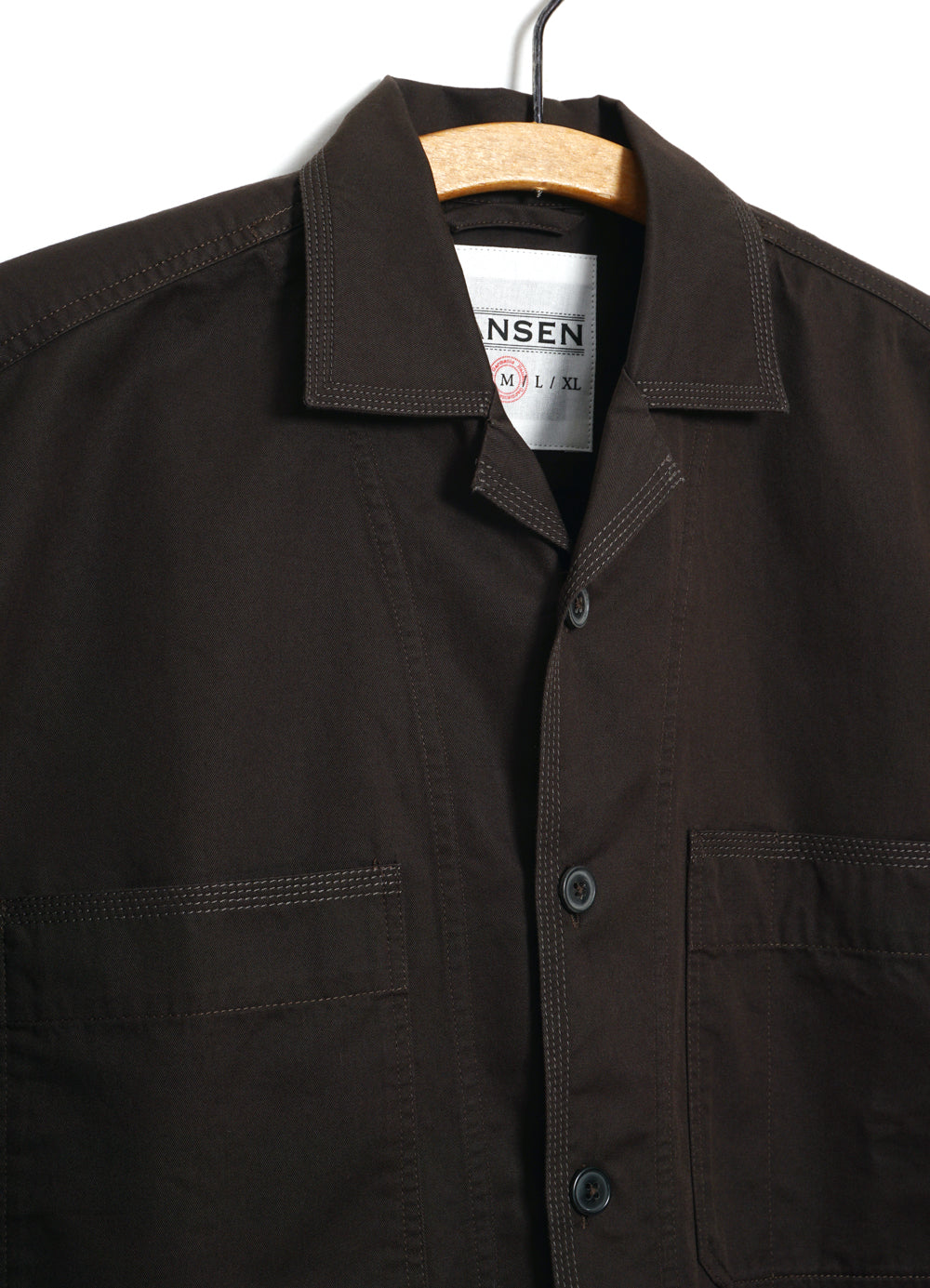 STEFFEN 29-77-9 | Shirt Jacket With Decorative Stitching | Coffee Drill