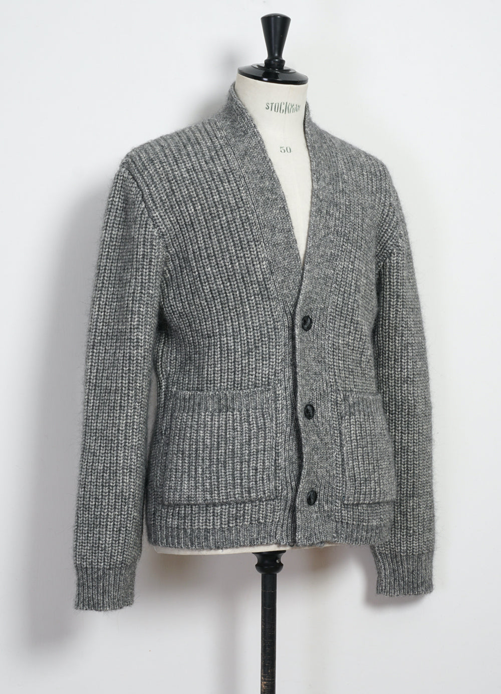 LINUS 30-07-5 | Heavy Rib Cardigan | Silver