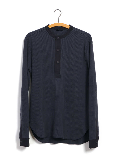 HERMANN 30-114-3 | Long Sleeve Henley | Blue Grey