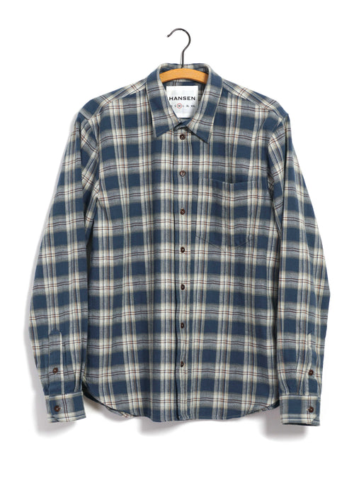 RAYMOND 30-22-3 | Loose Cut Shirt | Blue Checks