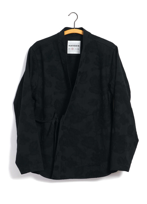 ROMAN 30-30-2 | Loose Cut Eastern Jacket | Black Flowers