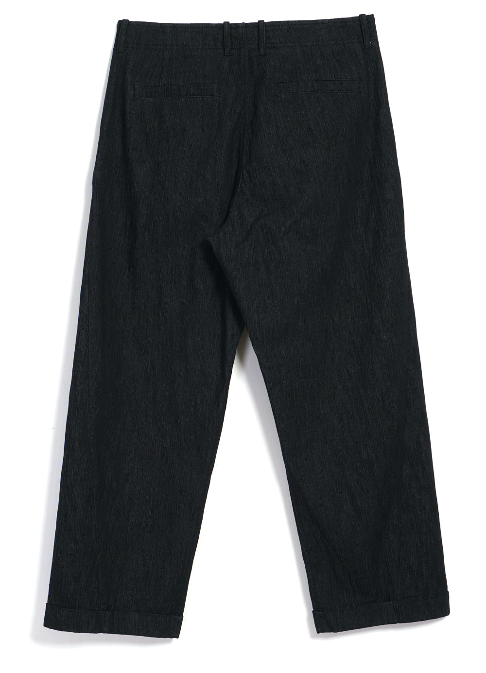 BOBBY 30-31-2 | Wide Pleated Trousers | Black Slubdenim