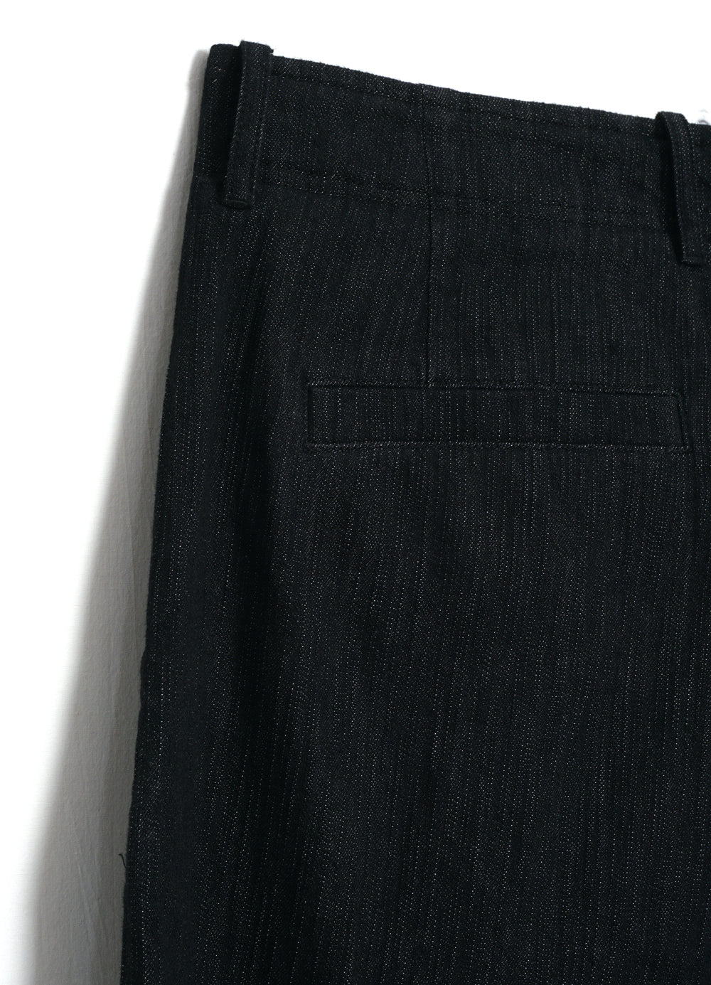 BOBBY 30-31-2 | Wide Pleated Trousers | Black Slubdenim
